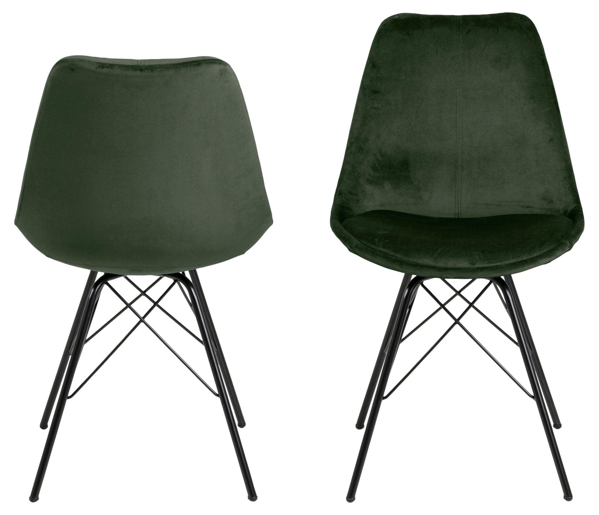 Krzesło NILS zieleń leśna z czarną podstawą Home Essentials Eye on Design