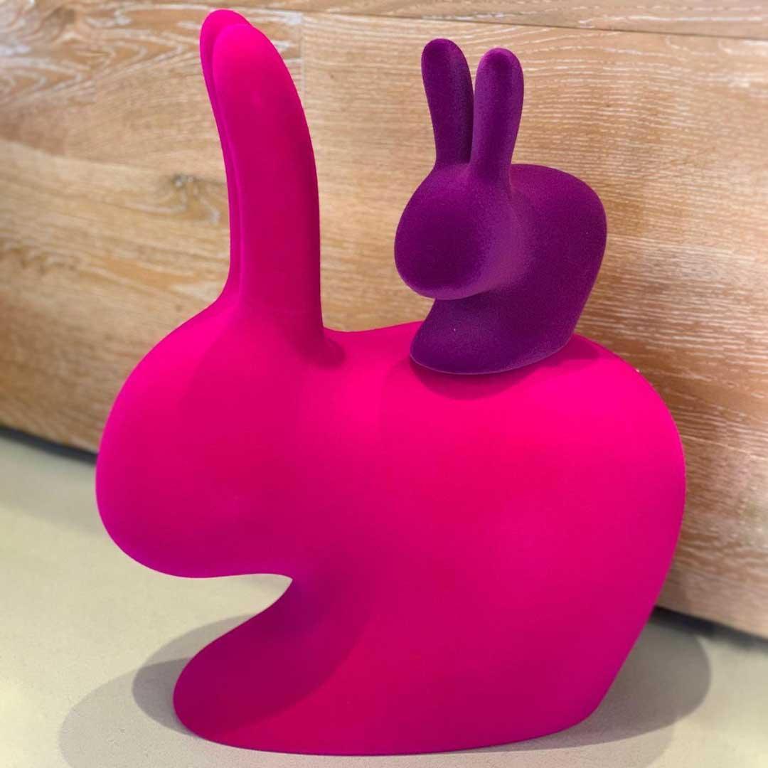Krzesło RABBIT VELVET czerwony Qeeboo Eye on Design