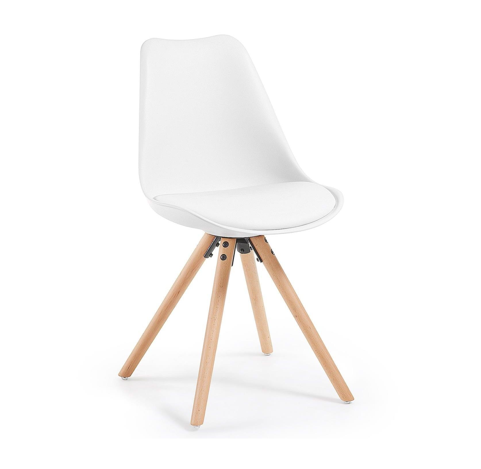 Krzesło RALF biały z drewnianą podstawą La Forma Eye on Design