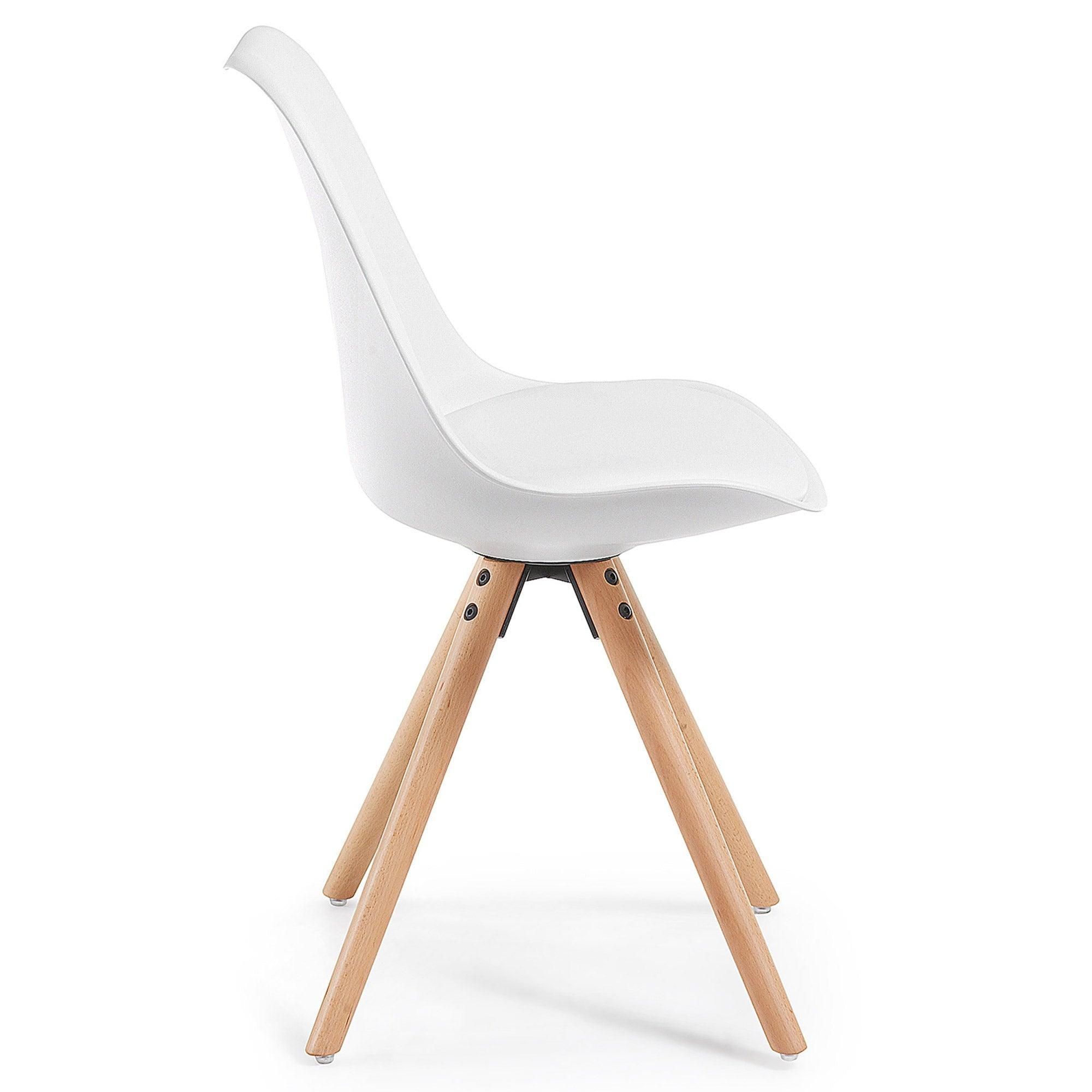 Krzesło RALF biały z drewnianą podstawą La Forma Eye on Design