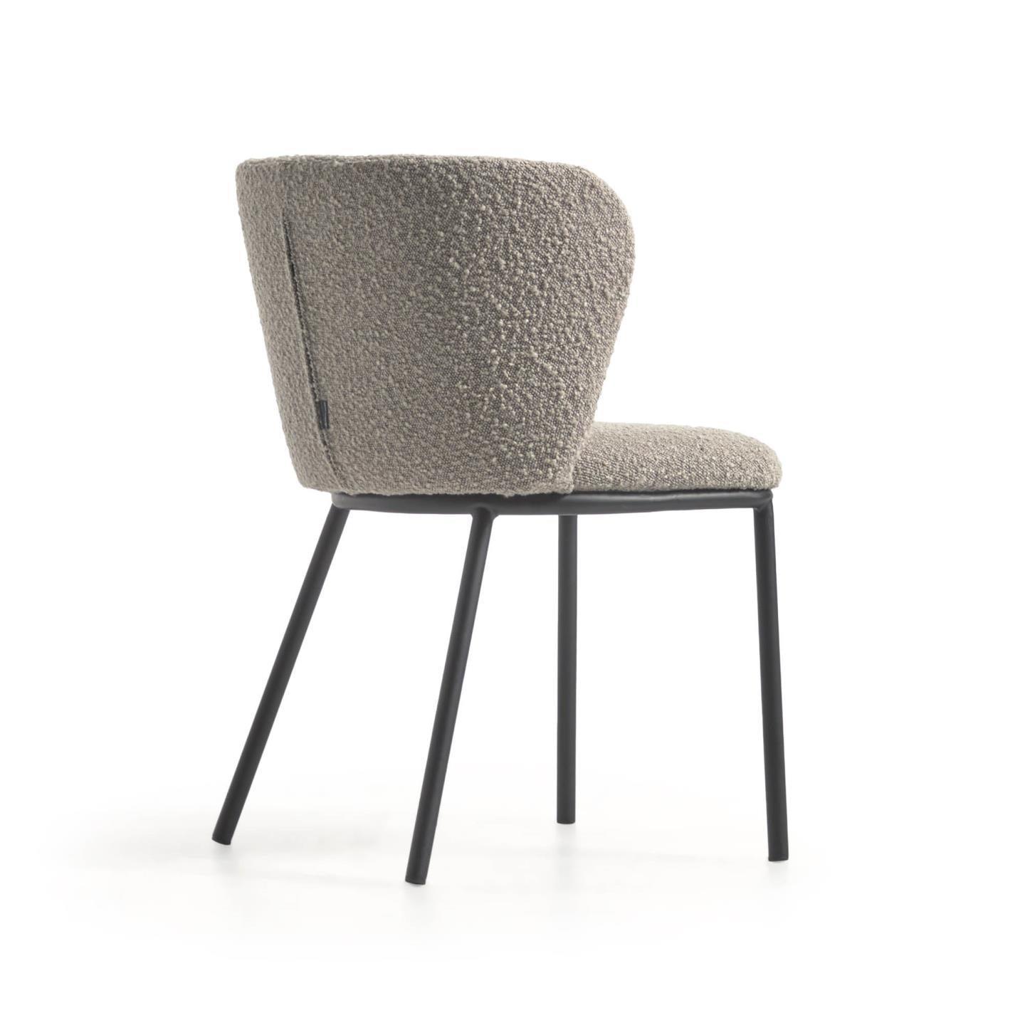 Krzesło w tkaninie boucle CISELIA jasnoszary La Forma Eye on Design