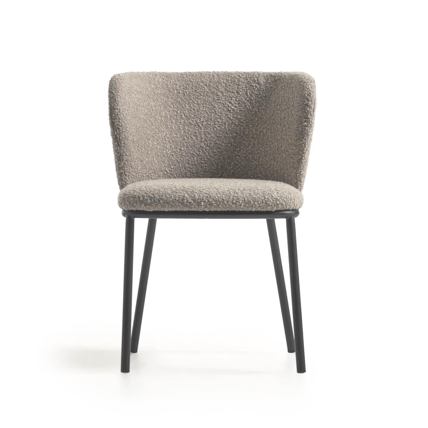 Krzesło w tkaninie boucle CISELIA jasnoszary La Forma Eye on Design