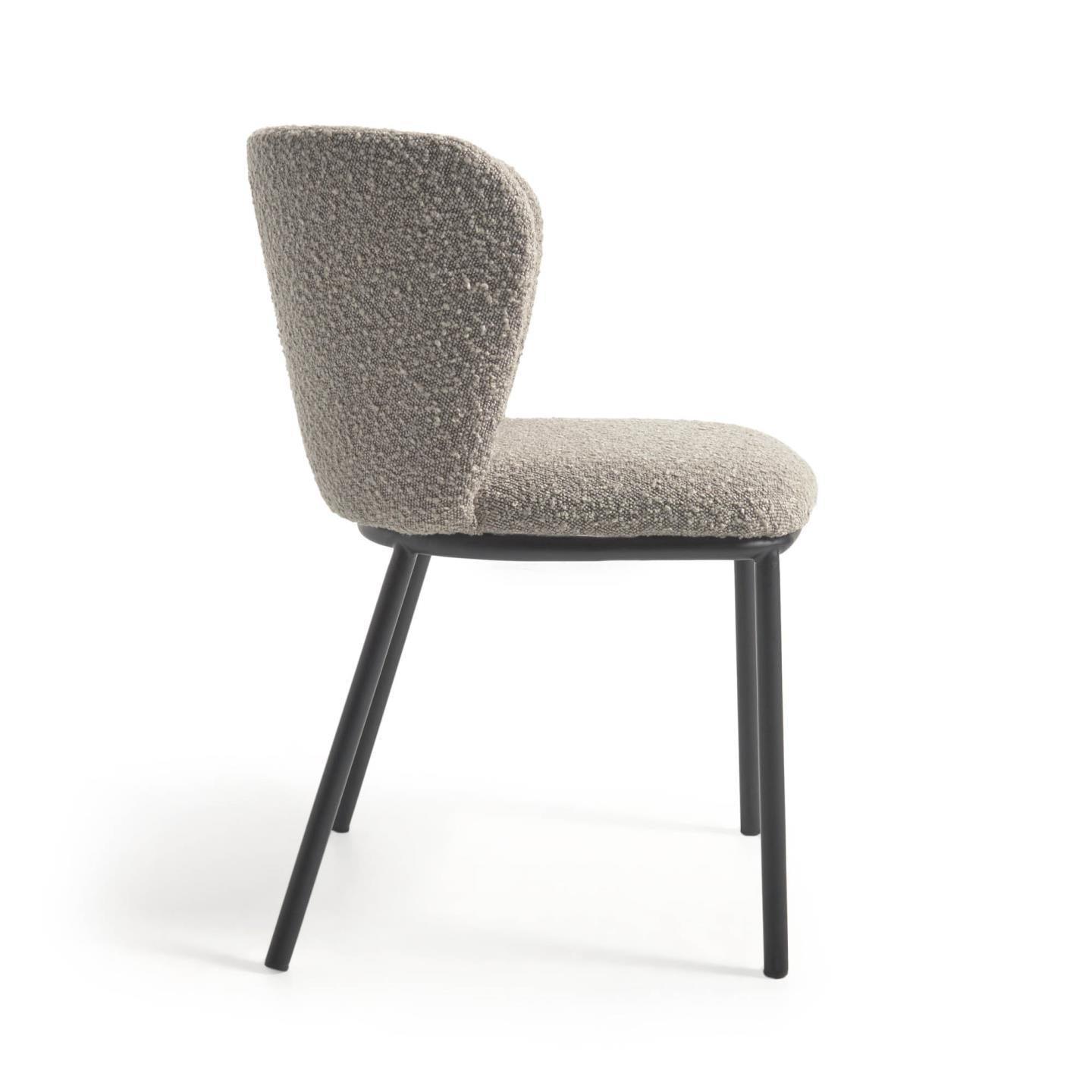 Krzesło w tkaninie boucle CISELIA jasnoszary La Forma Eye on Design