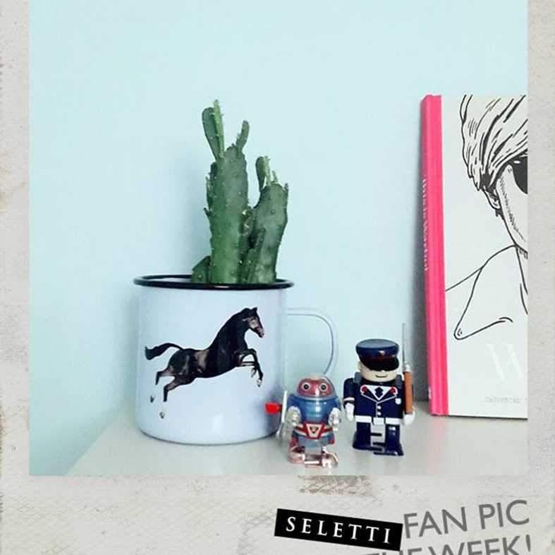 Kubek emaliowany HORSE niebieski Seletti Eye on Design