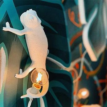 Lampa CHAMELEON GOING DOWN biały Seletti Eye on Design
