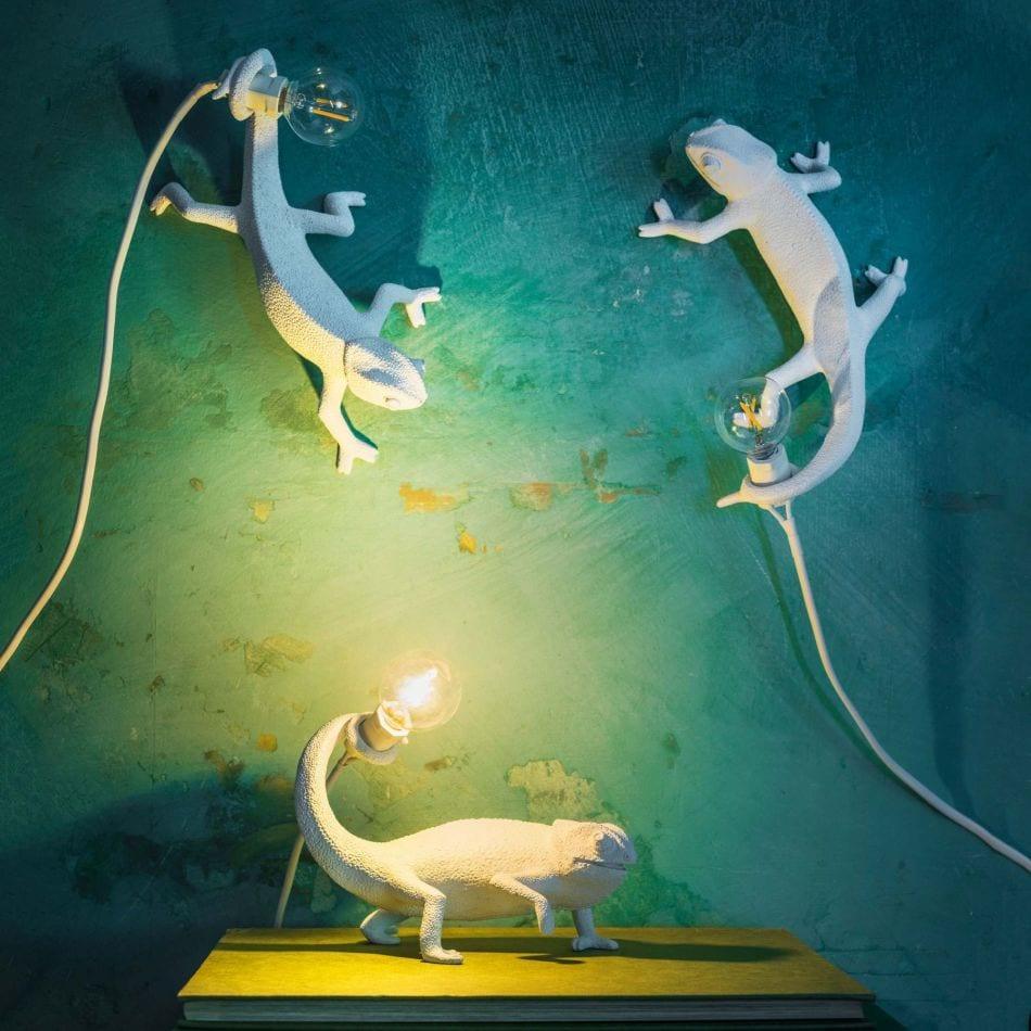 Lampa CHAMELEON GOING DOWN biały Seletti Eye on Design