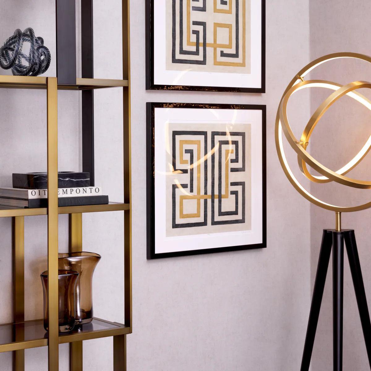 Lampa podłogowa CASSINI czarny z mosiężnym wykończeniem Eichholtz Eye on Design