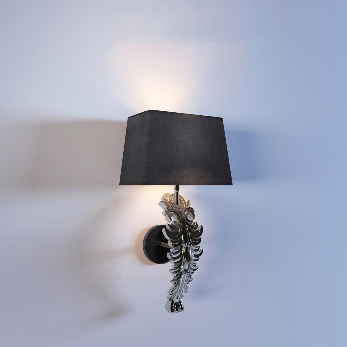 Lampa ścienna BEAU SITE srebrny z czarnym kloszem Eichholtz Eye on Design