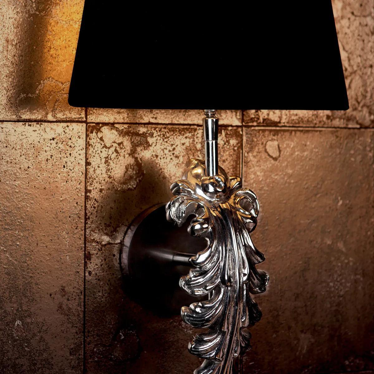Lampa ścienna BEAU SITE srebrny z czarnym kloszem Eichholtz Eye on Design