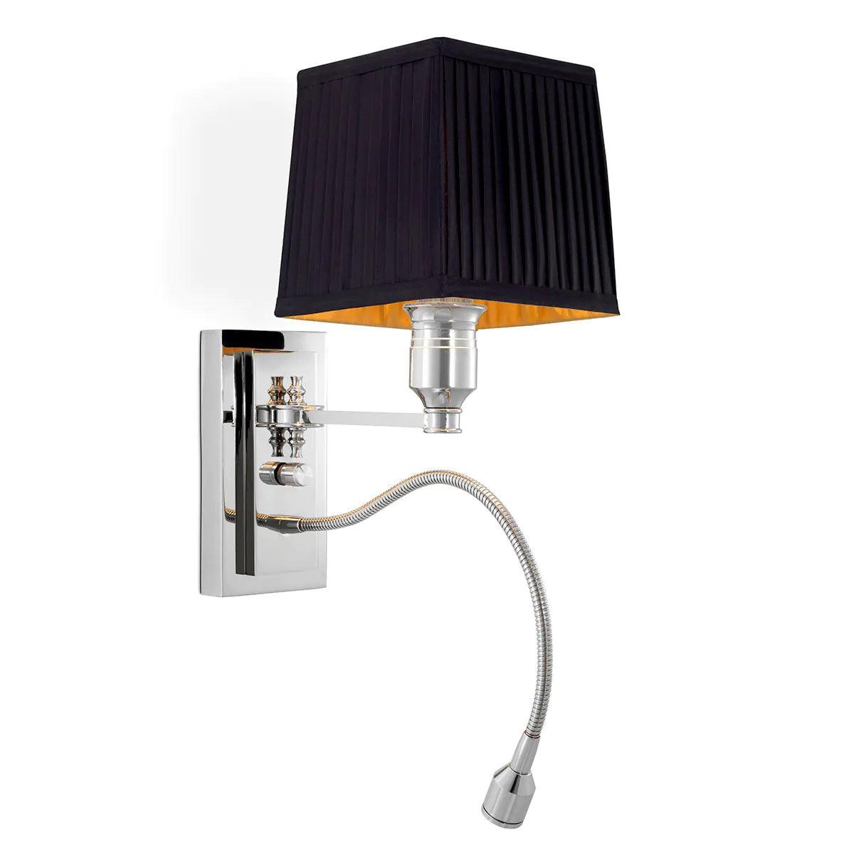 Lampa ścienna ELLINGTON srebrny z czarnym kloszem Eichholtz Eye on Design