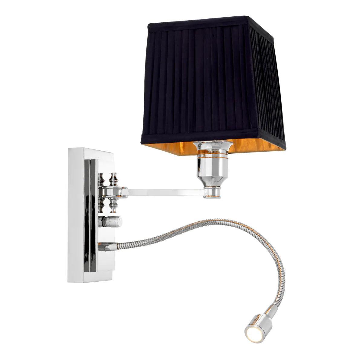 Lampa ścienna ELLINGTON srebrny z czarnym kloszem Eichholtz Eye on Design