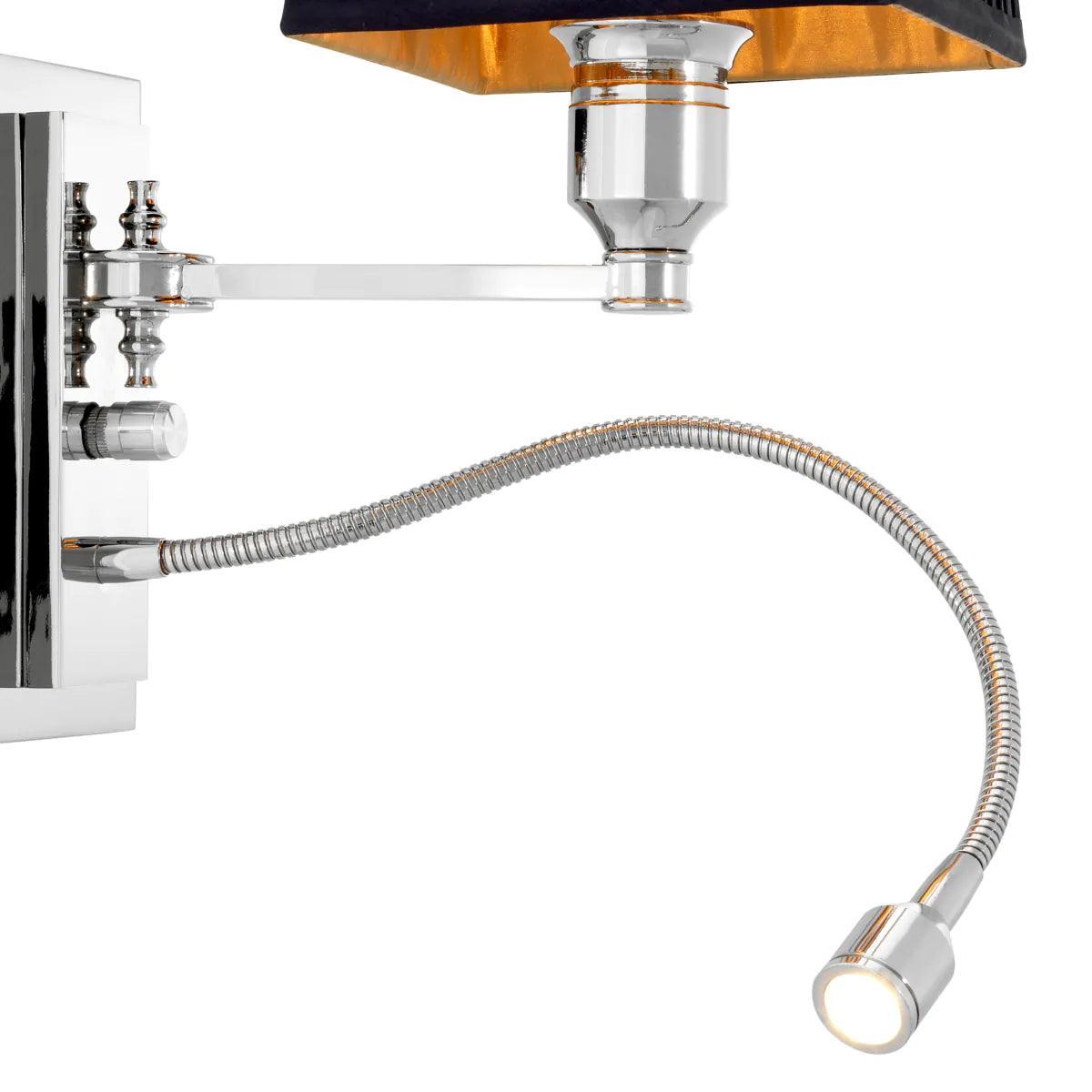 Lampa ścienna ELLINGTON srebrny z czarnym kloszem Eichholtz Eye on Design