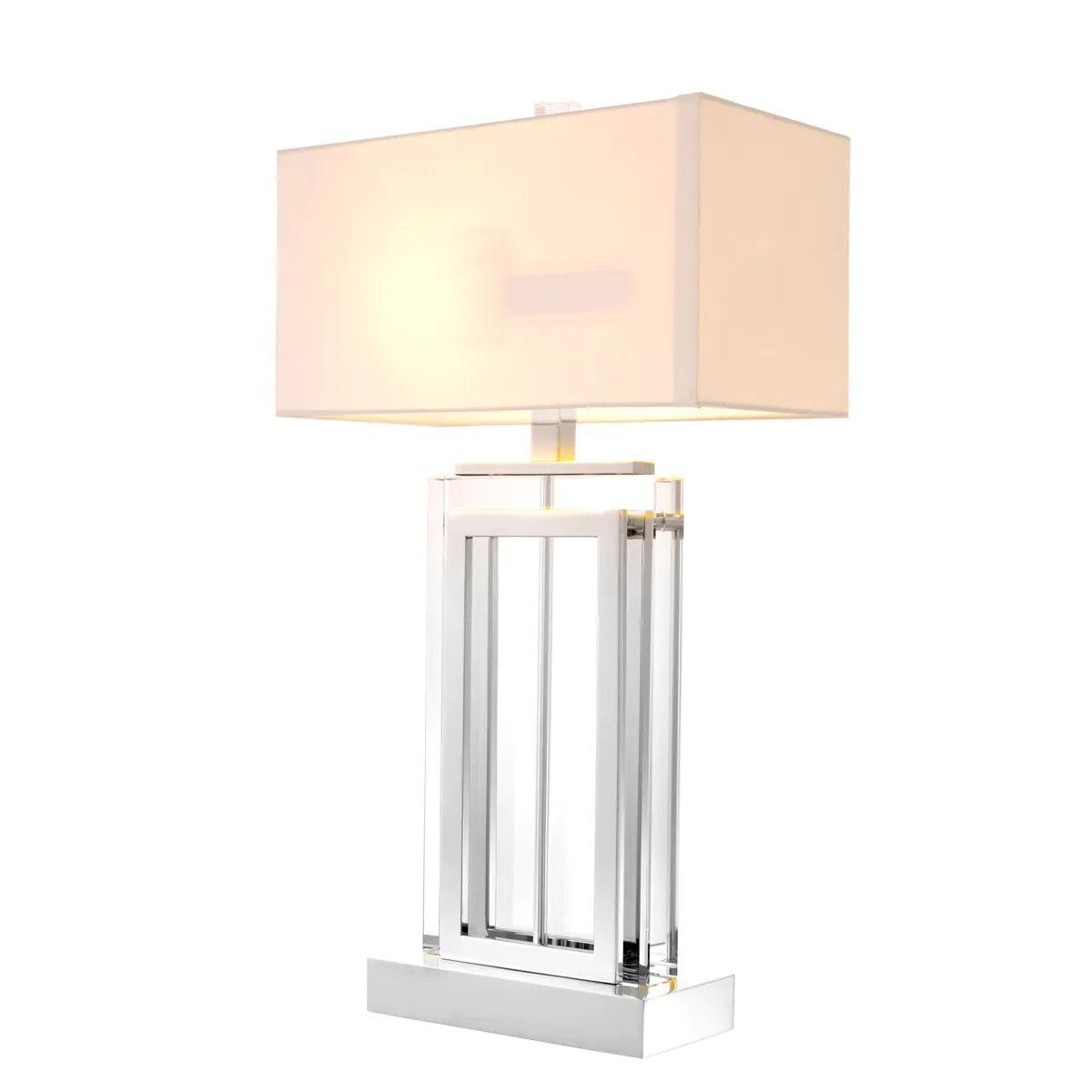 Lampa stołowa ARLINGTON CRYSTAL biały ze srebrnym wykończeniem Eichholtz Eye on Design