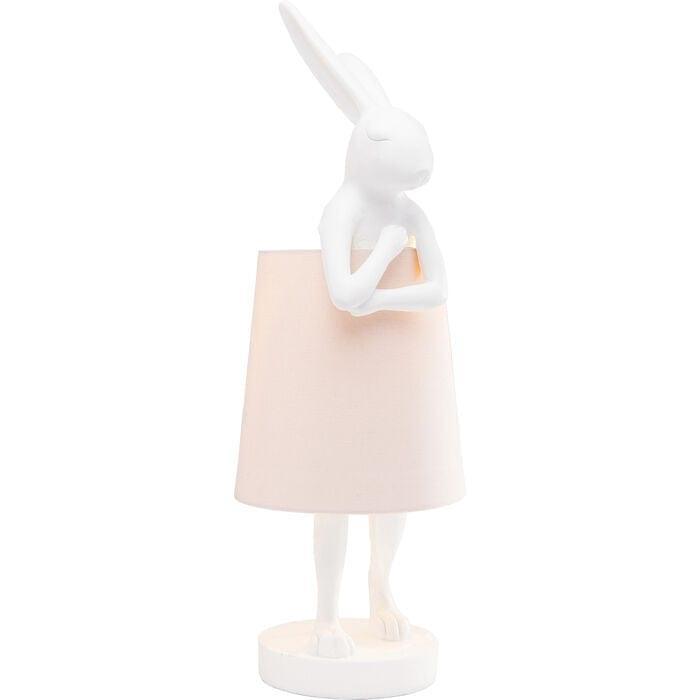 Lampa stołowa RABBIT biały z różowym kloszem Kare Design Eye on Design