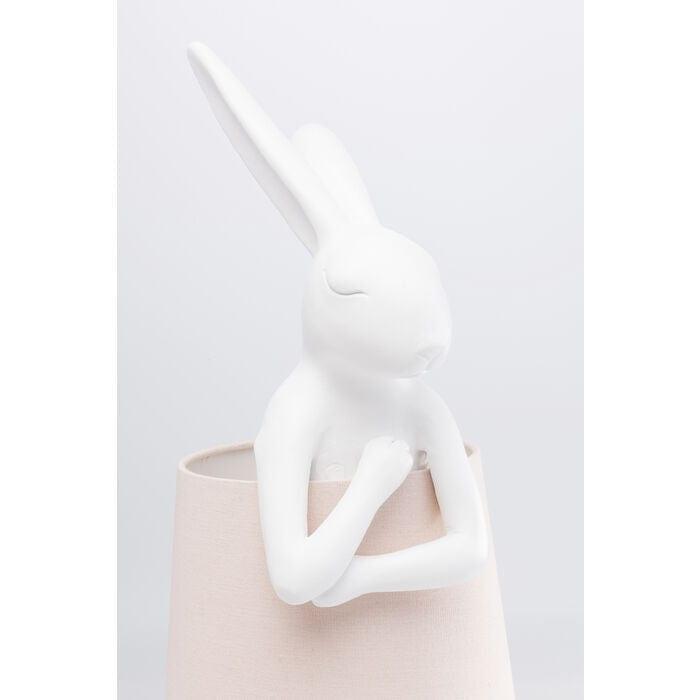 Lampa stołowa RABBIT biały z różowym kloszem Kare Design Eye on Design