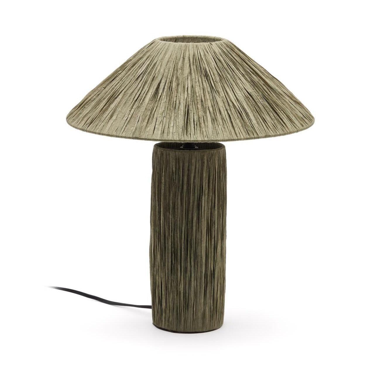 Lampa stołowa SAMSE zielona rafia La Forma Eye on Design