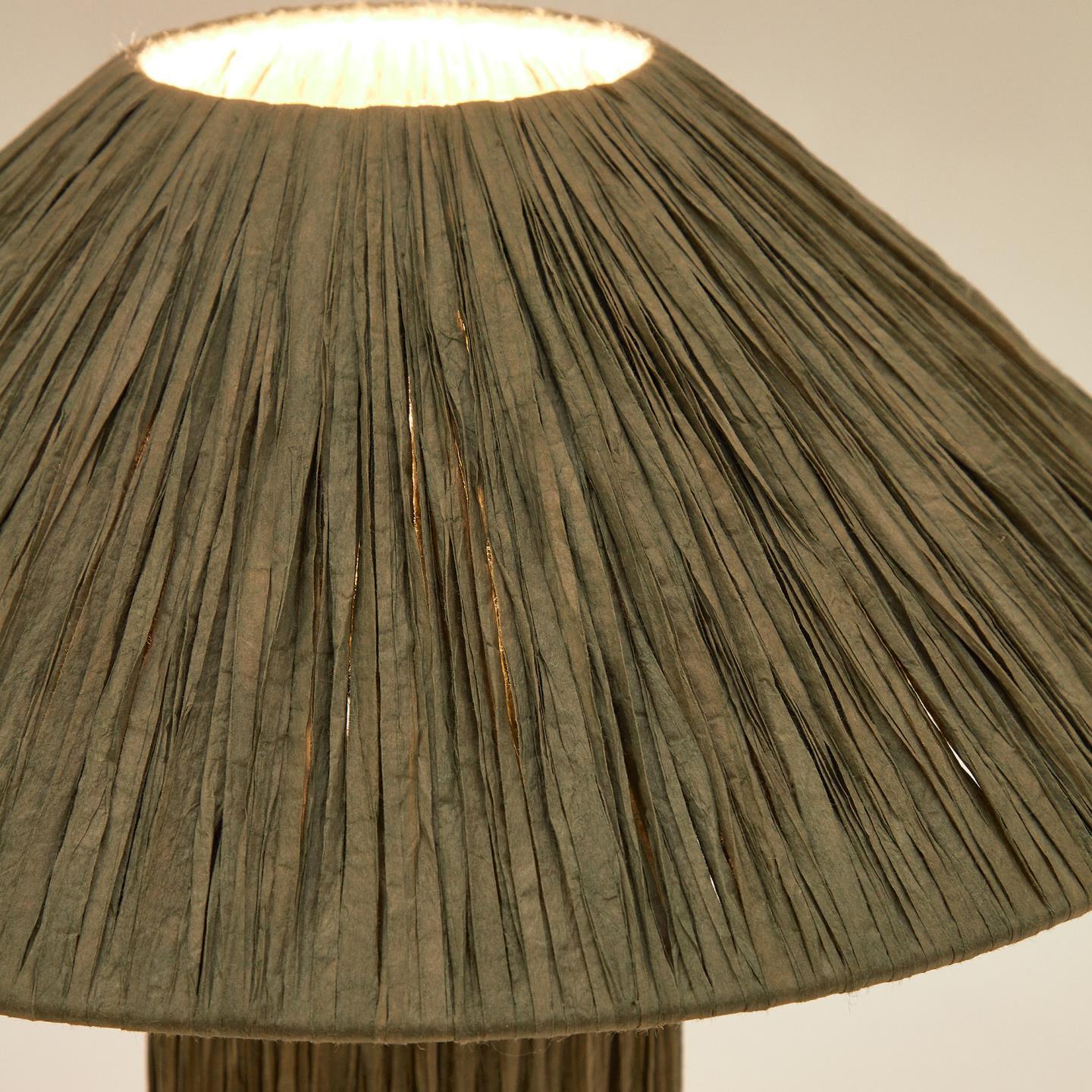 Lampa stołowa SAMSE zielona rafia La Forma Eye on Design