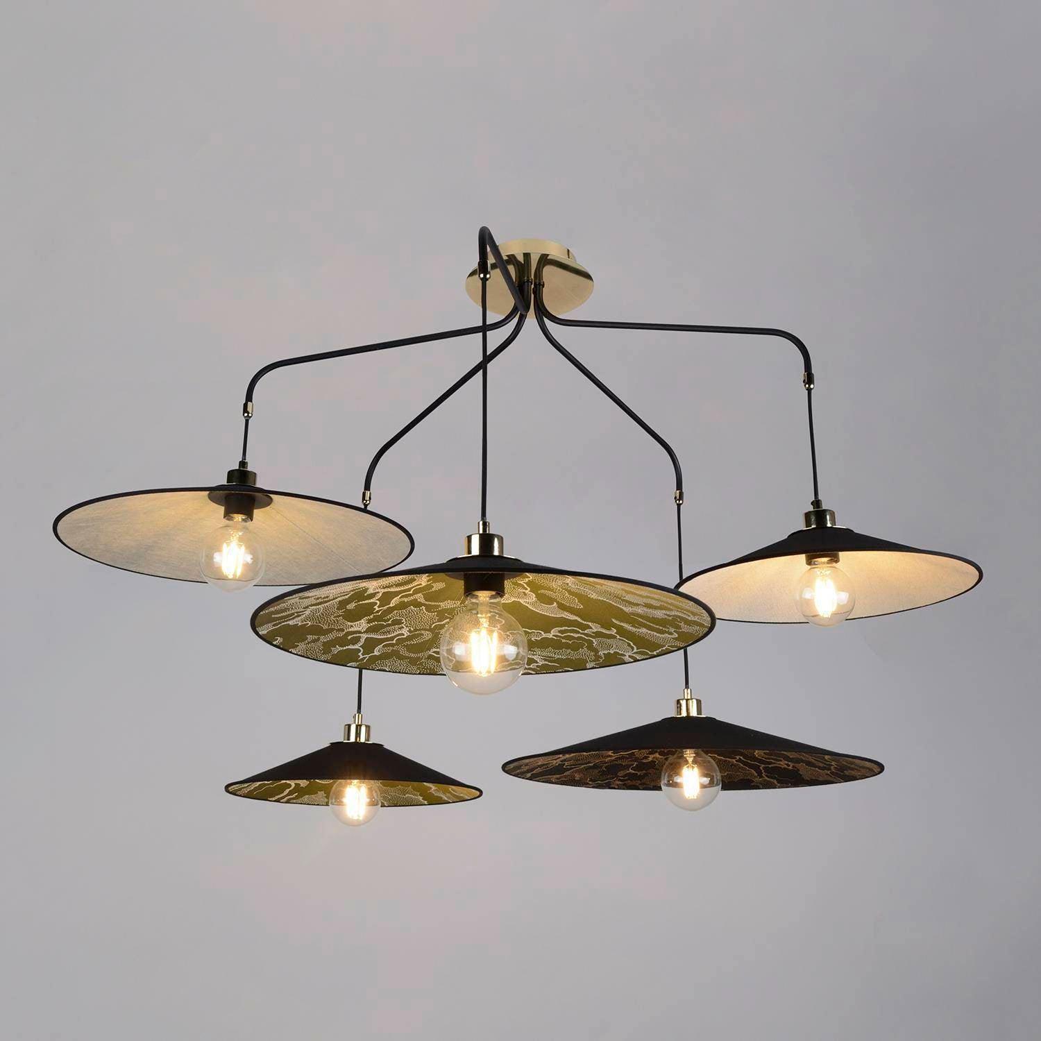 Lampa sufitowa GATSBY 5L mosiężny z czarnym Market Set Eye on Design