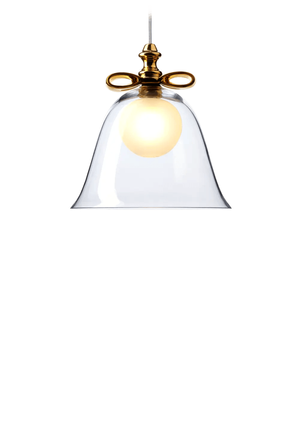 Lampa wisząca BELL transparentne szkło ze złotym Moooi 23 cm Eye on Design