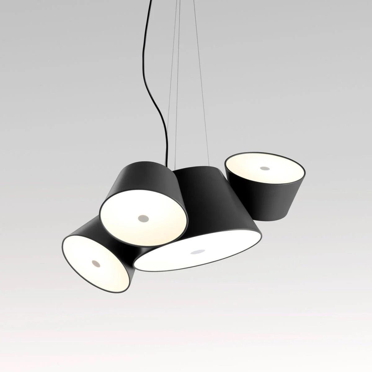 Lampa wisząca okrągła TAM TAM czarny z czarnymi kloszami Marset Eye on Design