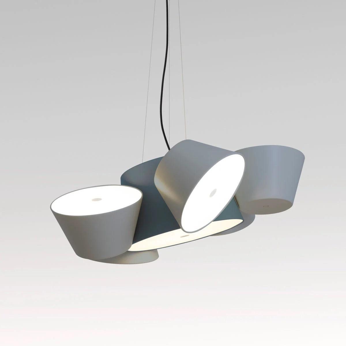 Lampa wisząca okrągła TAM TAM szary z szarymi kloszami Marset Eye on Design