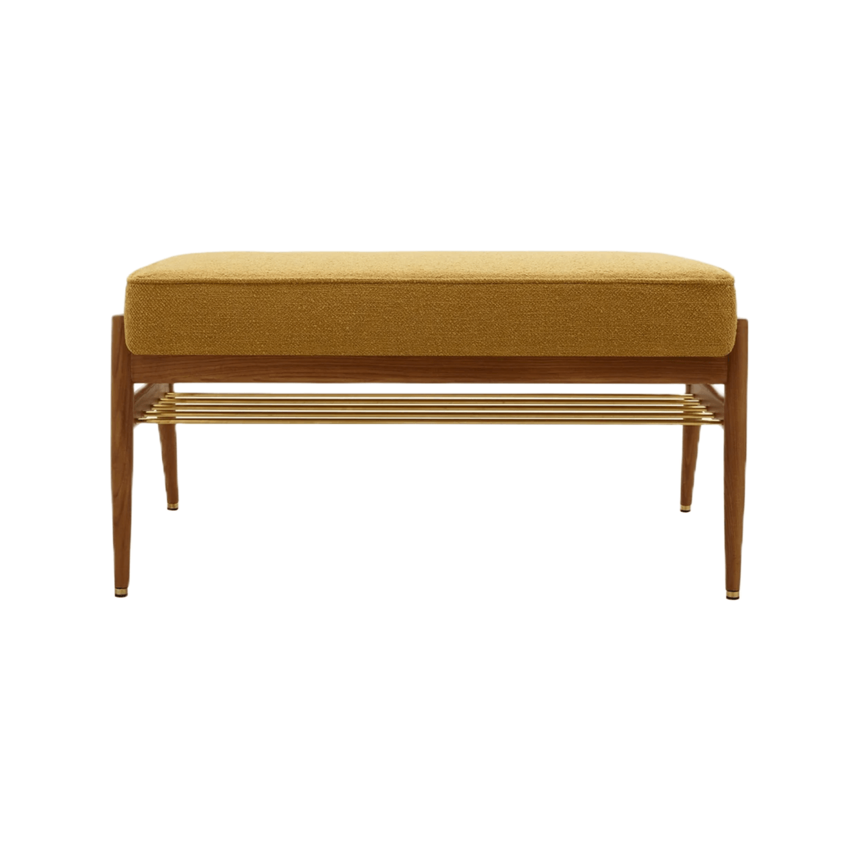 Ławka FOX żółty w tkaninie Boucle Mustard 366 concept Eye on Design