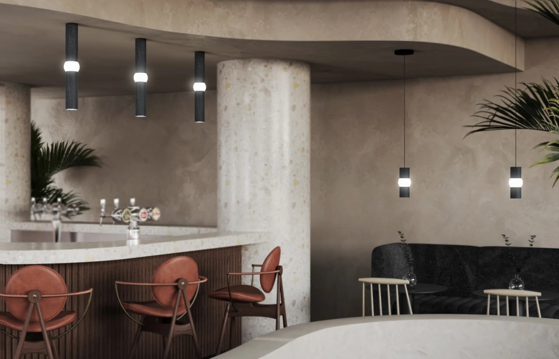 LIGHTBONE pendant lamp black oak