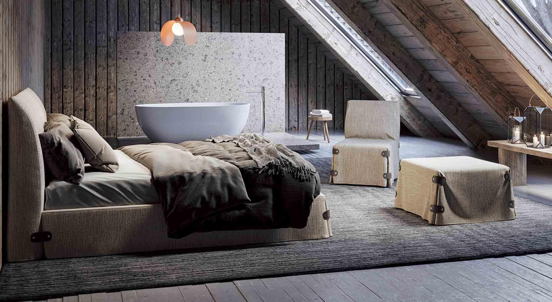 Łóżko BOTTON UP beżowy Liu Jo Living Eye on Design
