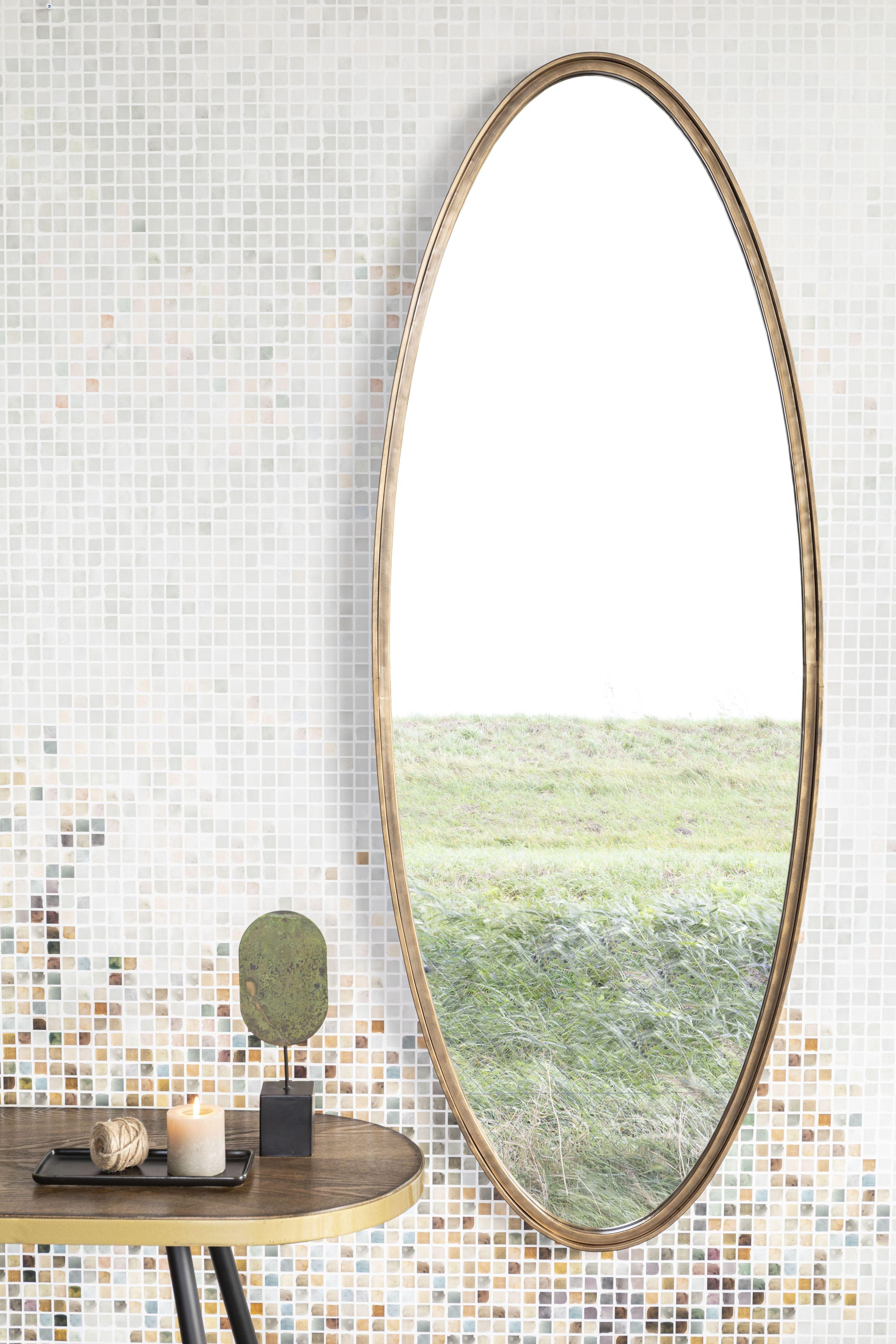 Mirror Matz Oval L Antique Brass White Label Living Eye on Design