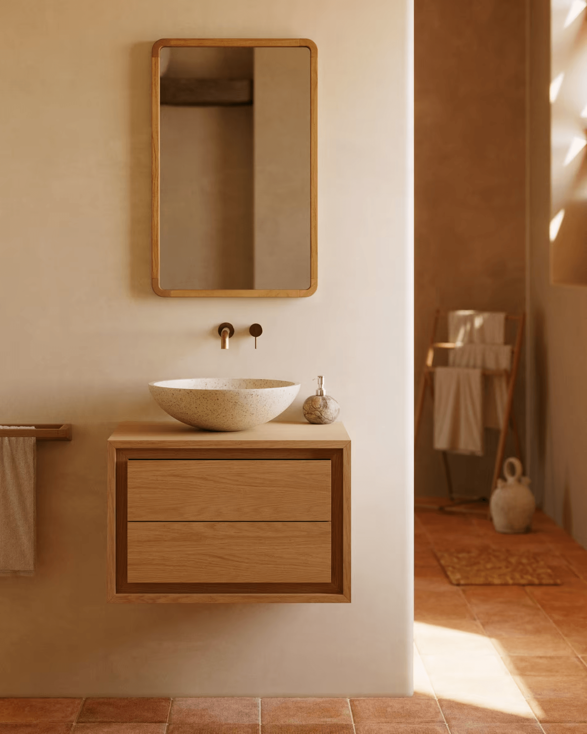 Lustro SHAMEL lite drewno tekowe La Forma Eye on Design