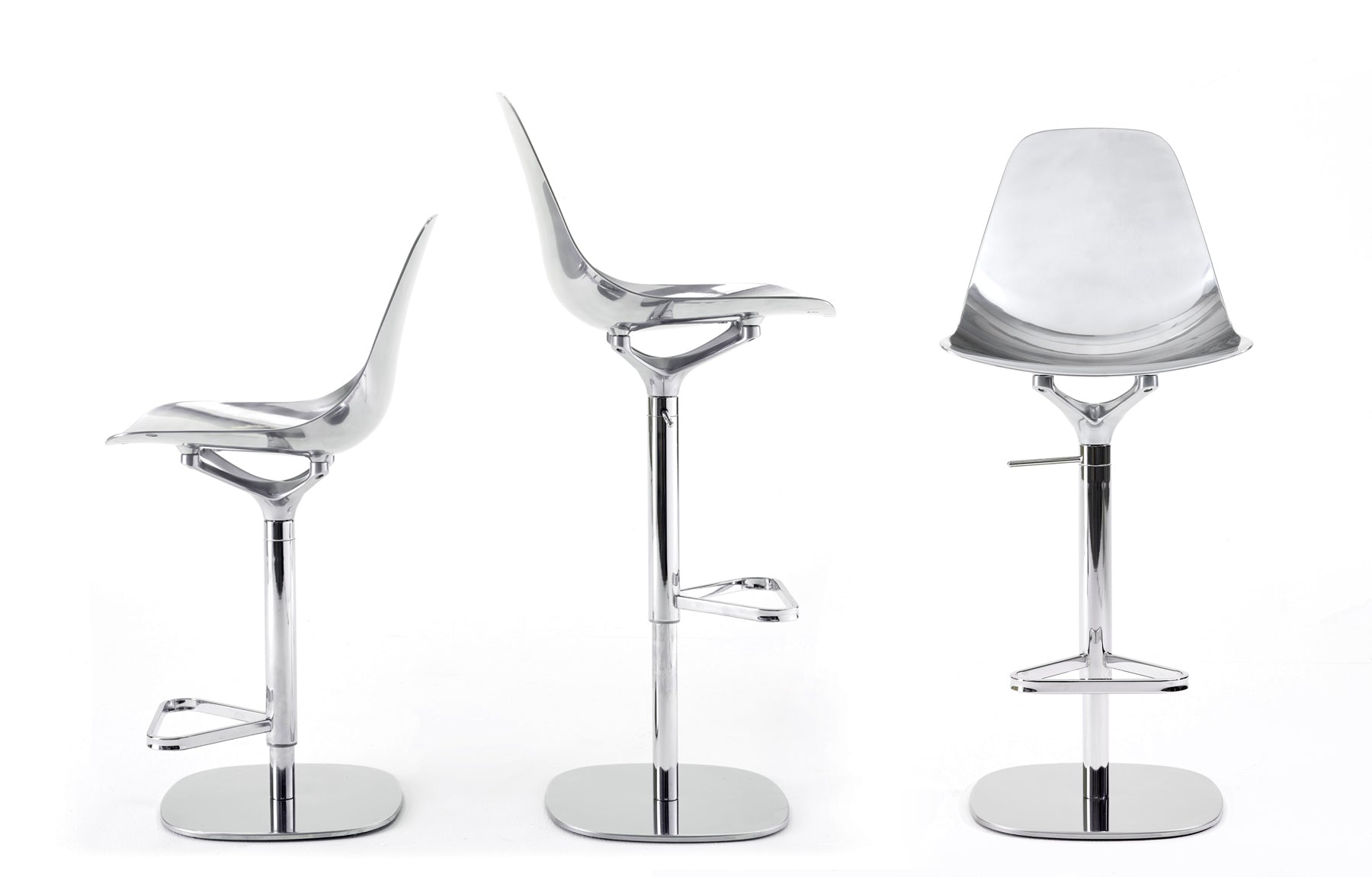 Adjustable Stool MAMMAMIA polished aluminum
