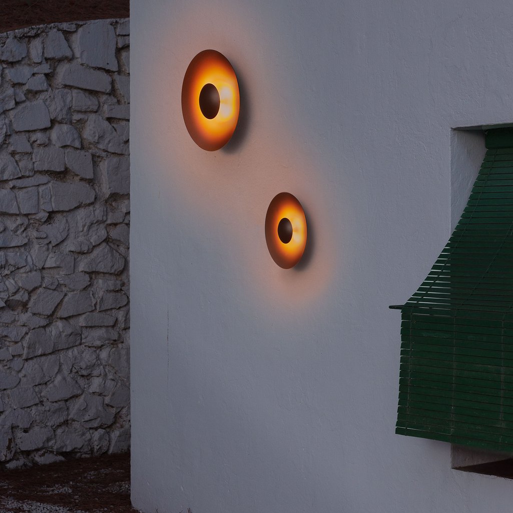 GINGER Outdoor Wall Light in Rusty Brown