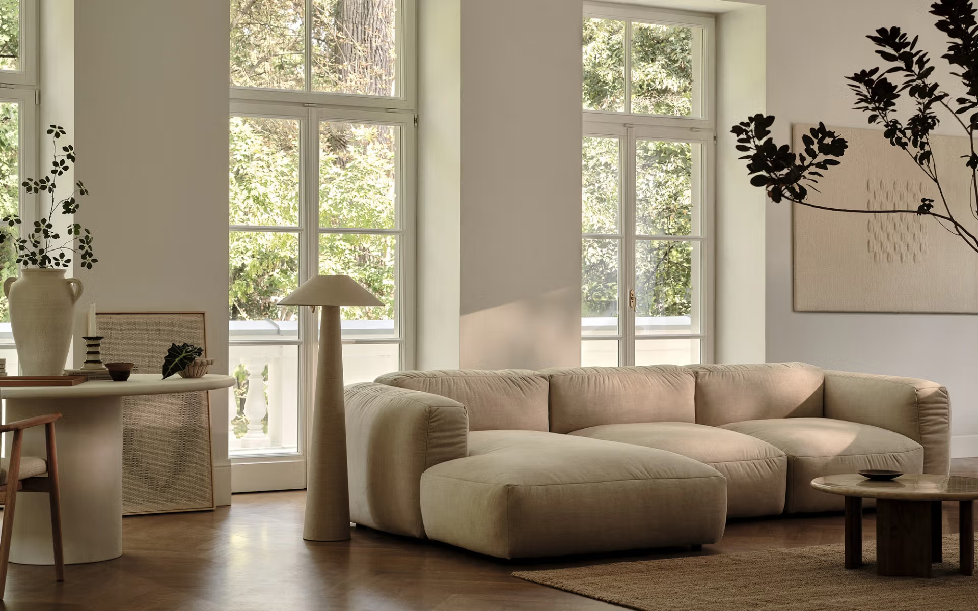 Martin 4-person sofa dark beige