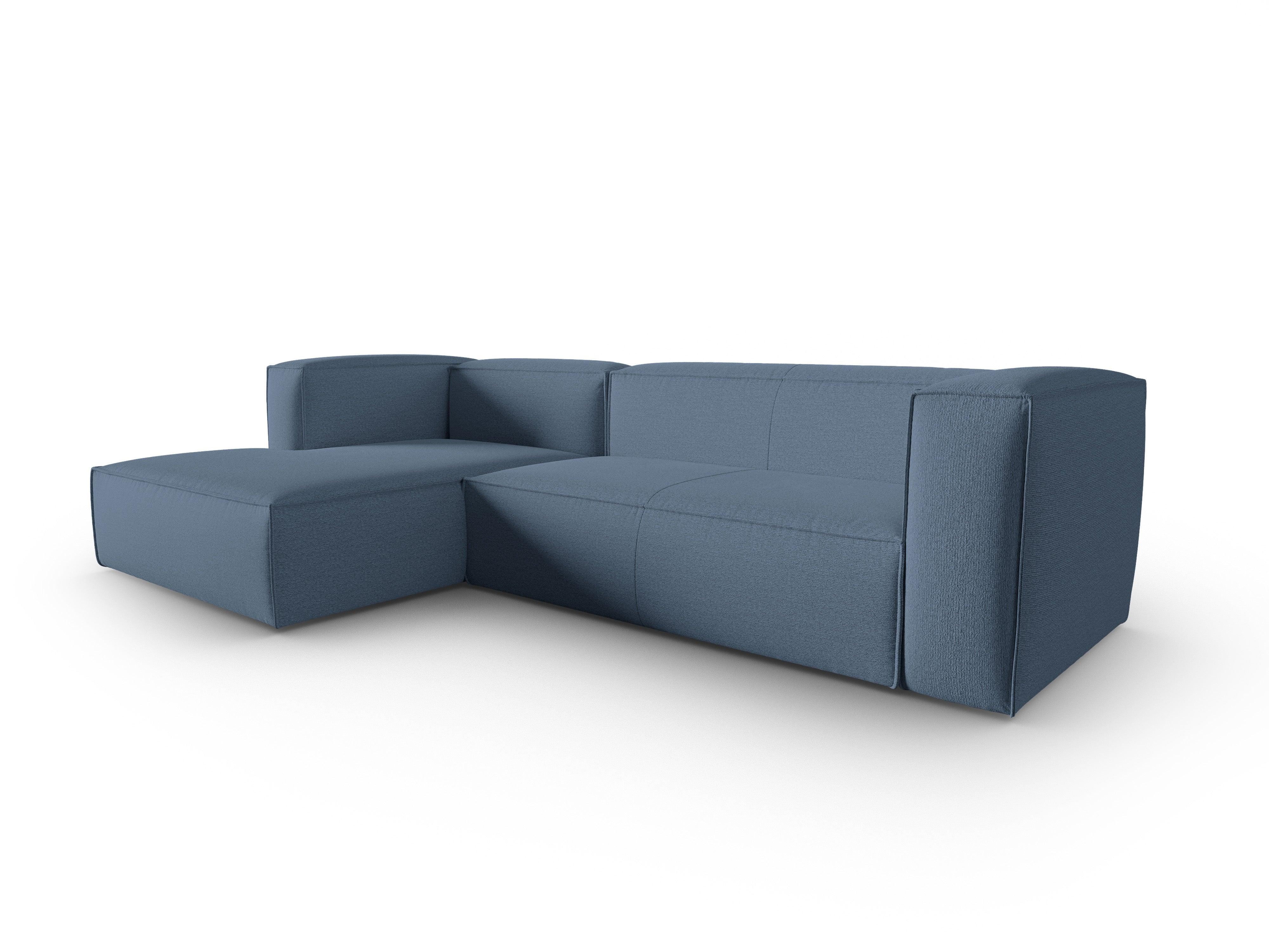 Narożnik 4-osobowy lewostronny MACKAY niebieski boucle Cosmopolitan Design Eye on Design