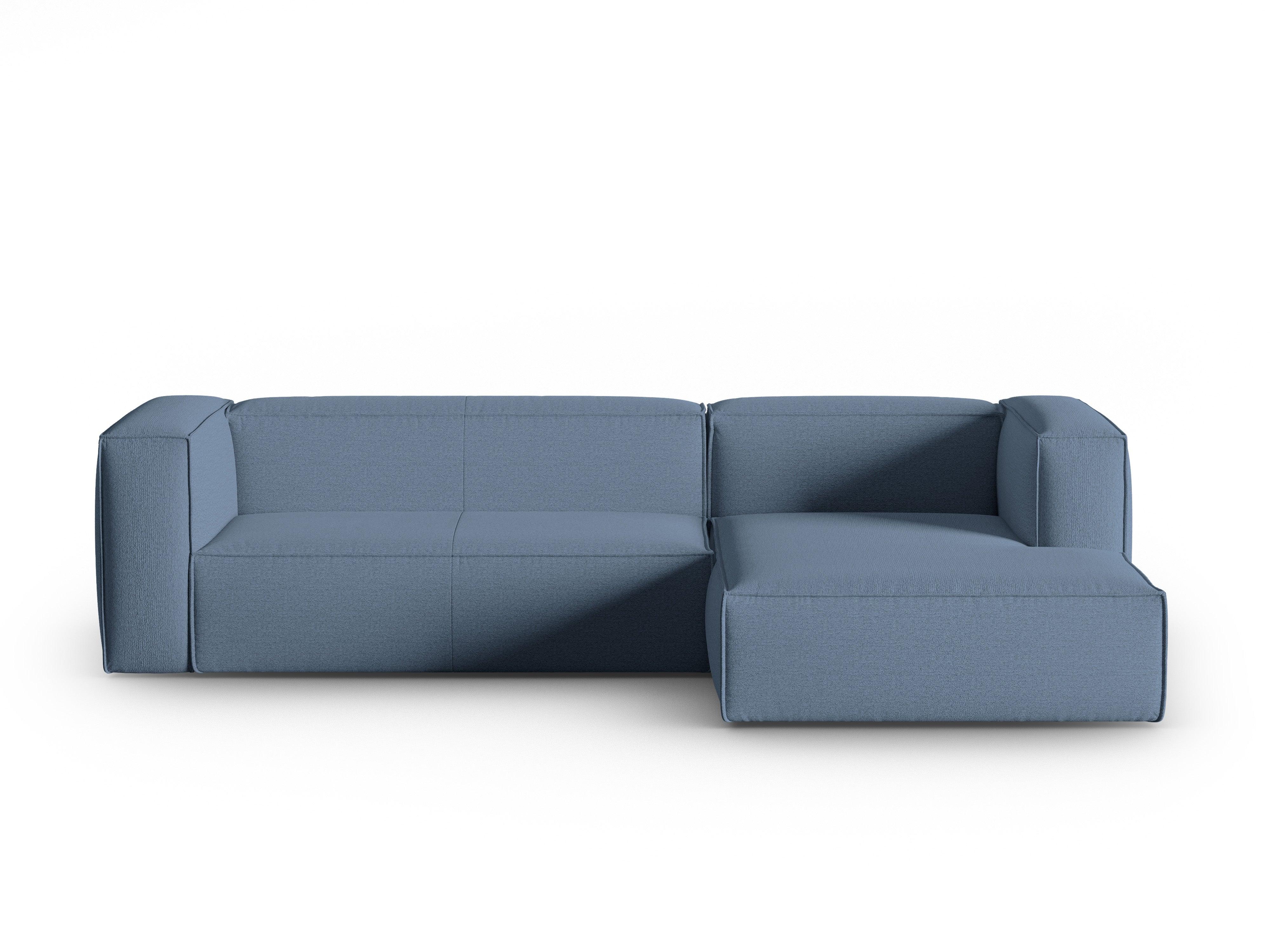 Narożnik 4-osobowy prawostronny MACKAY niebieski boucle Cosmopolitan Design Eye on Design