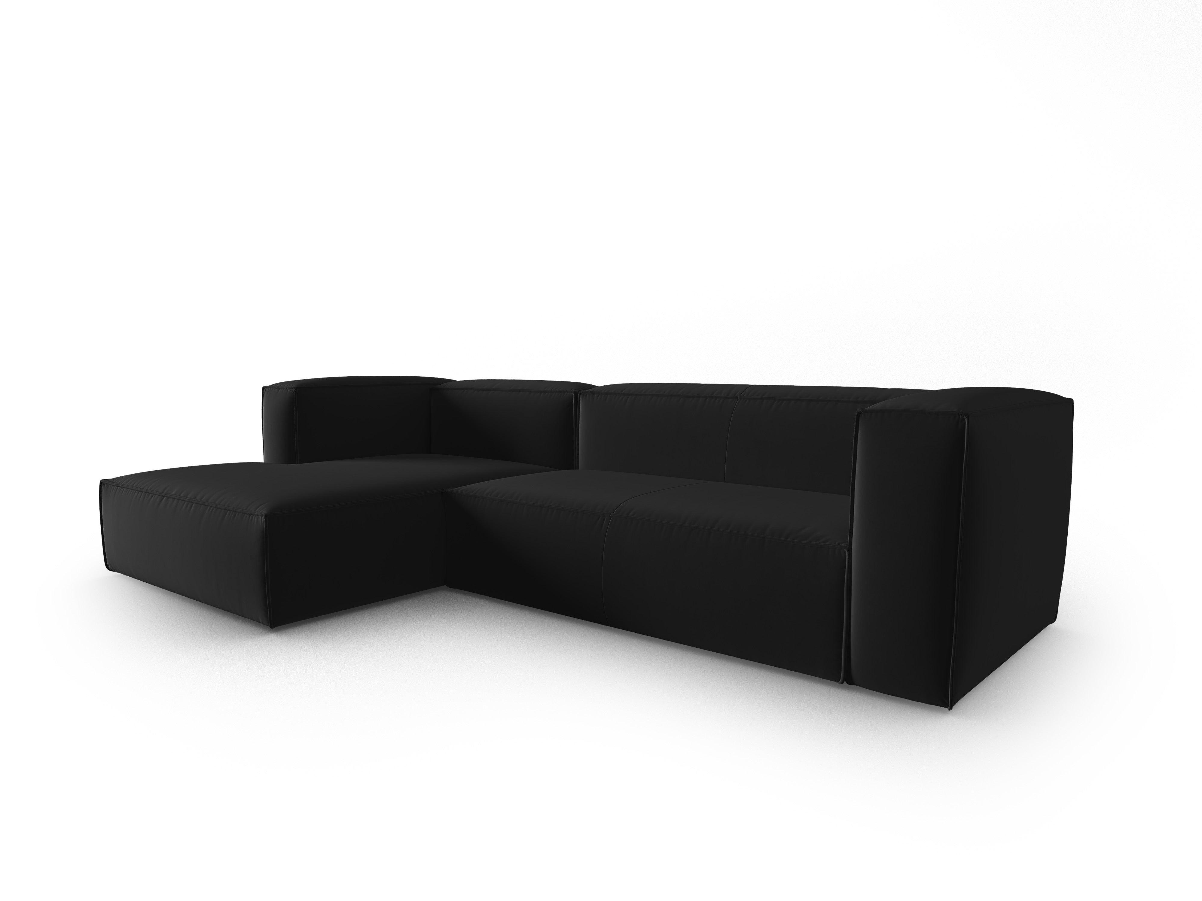 Narożnik aksamitny 4-osobowy lewostronny MACKAY czarny Cosmopolitan Design Eye on Design