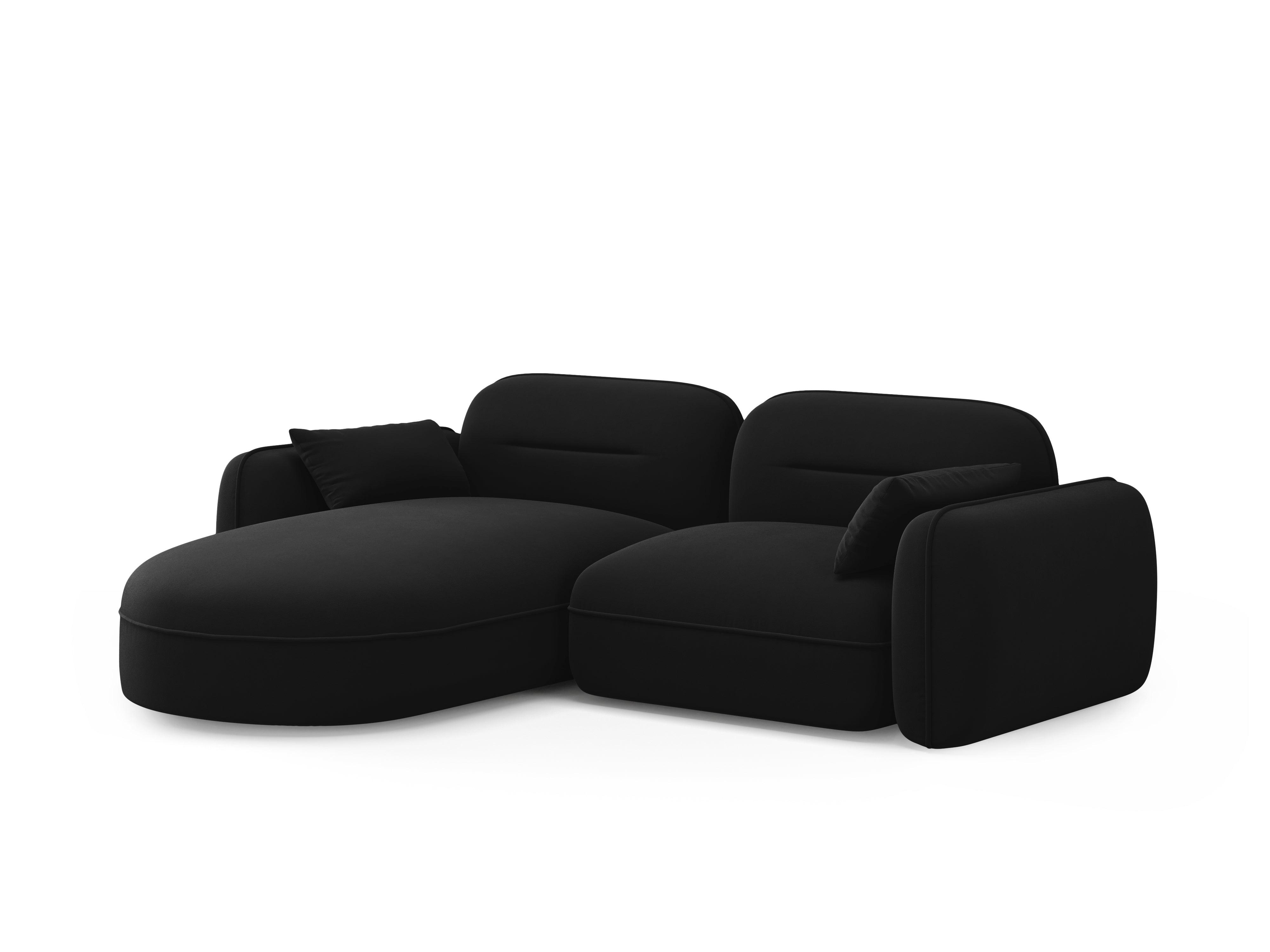Narożnik modułowy aksamitny lewostronny 3-osobowy SYDNEY czarny Cosmopolitan Design Eye on Design