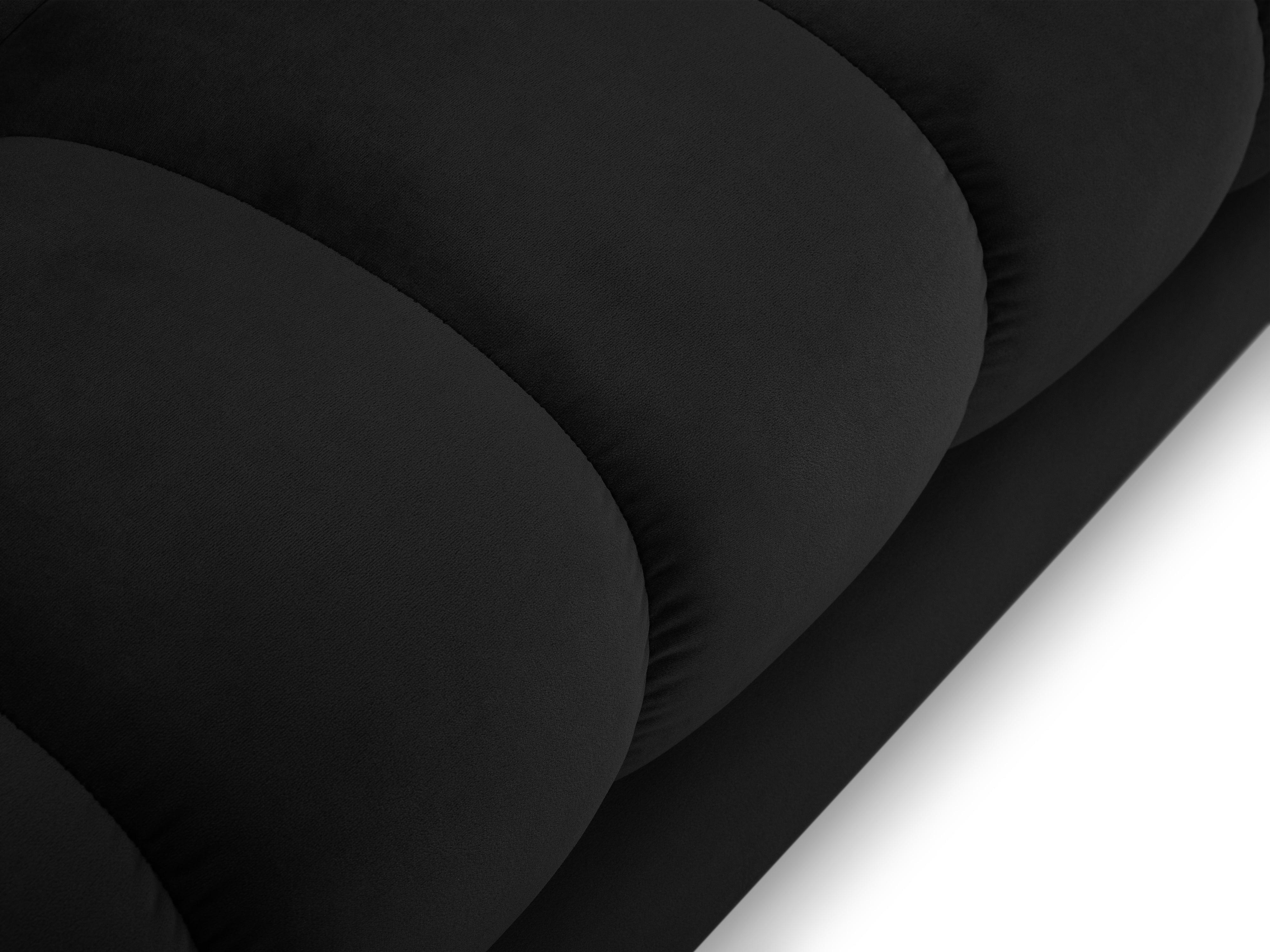 Narożnik aksamitny lewostronny BALI czarny z czarną podstawą Cosmopolitan Design Eye on Design