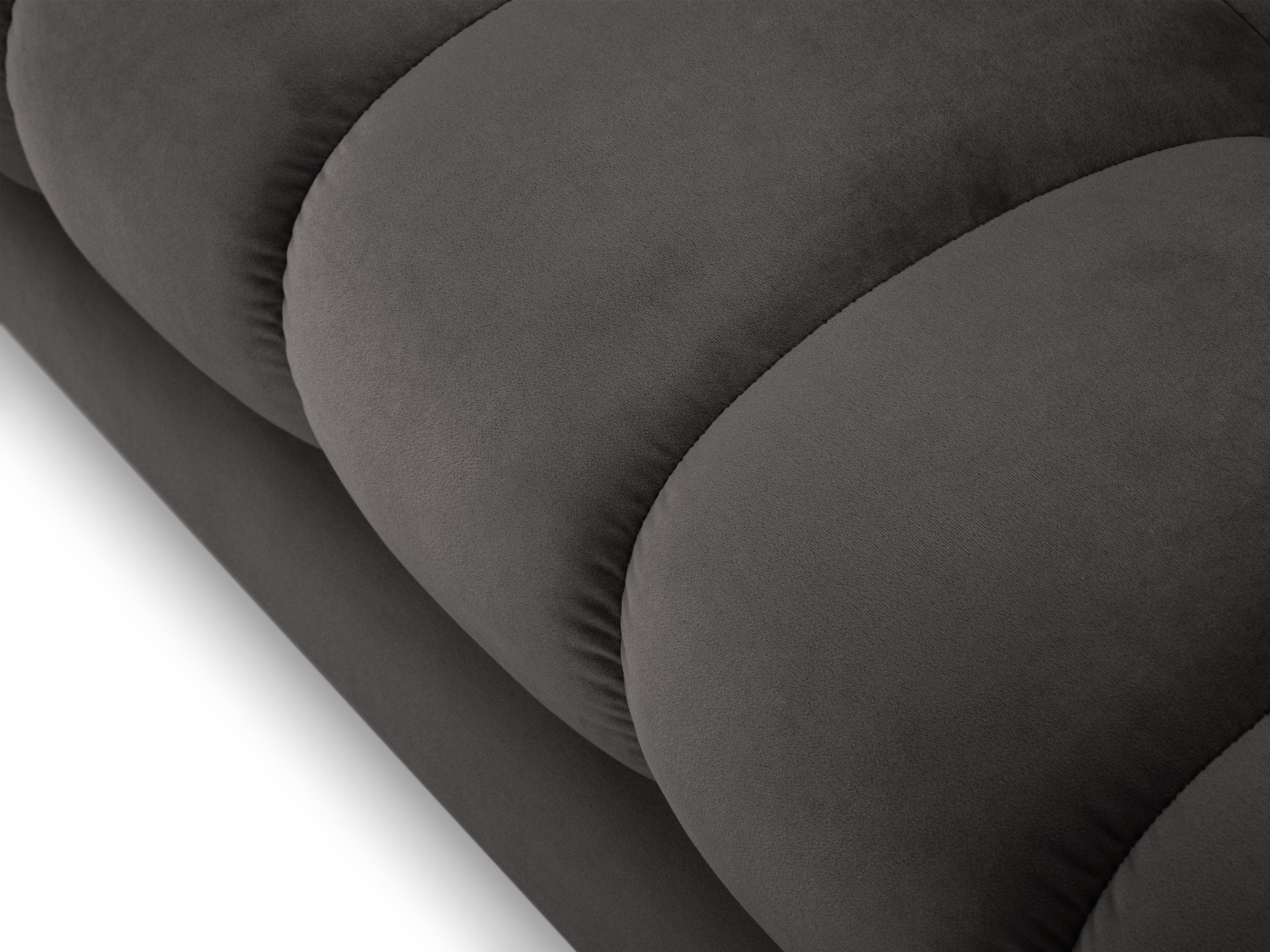 Narożnik aksamitny prawostronny BALI ciemnoszary ze złotą podstawą Cosmopolitan Design Eye on Design