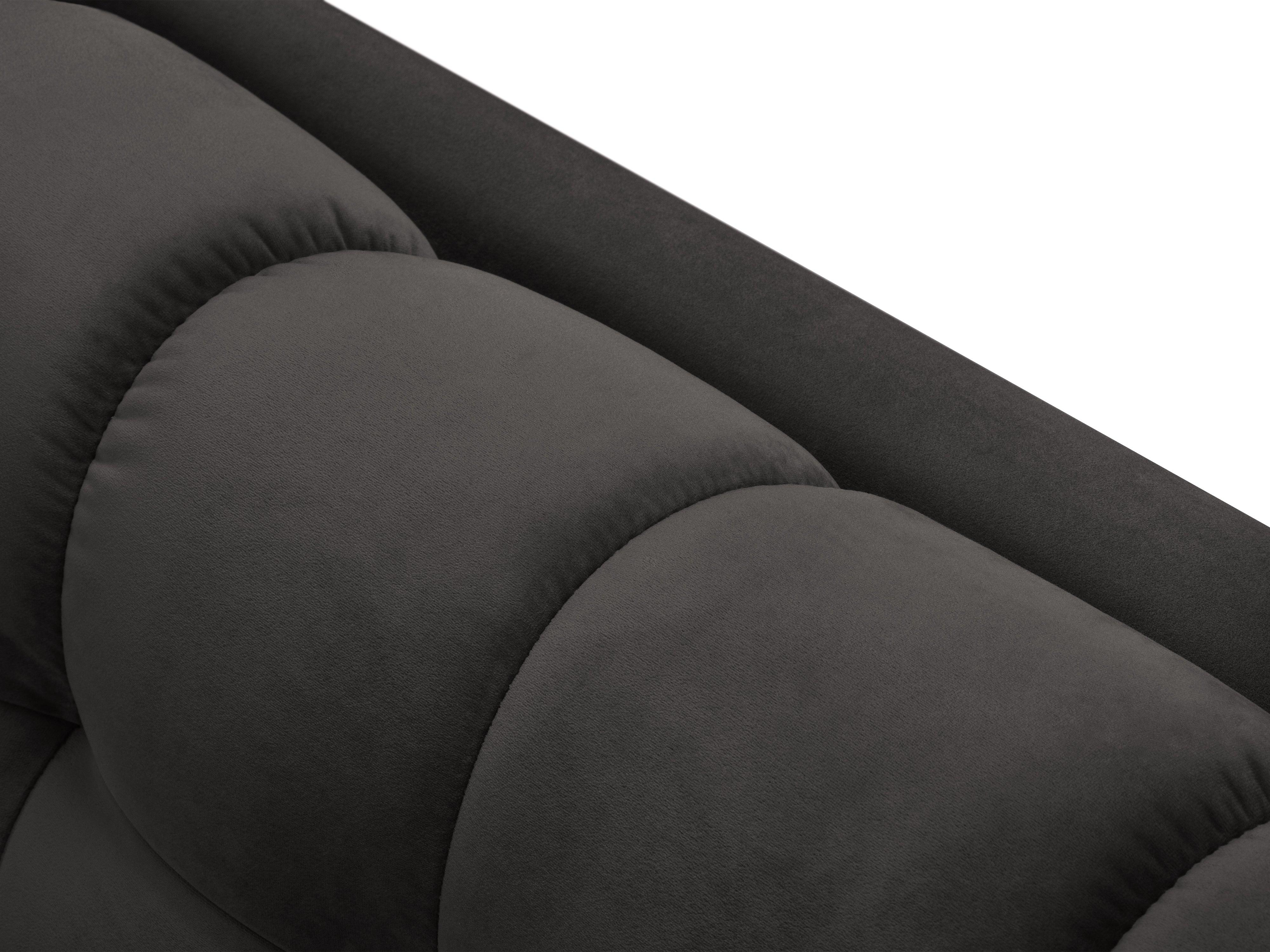 Narożnik aksamitny prawostronny BALI ciemnoszary ze złotą podstawą Cosmopolitan Design Eye on Design