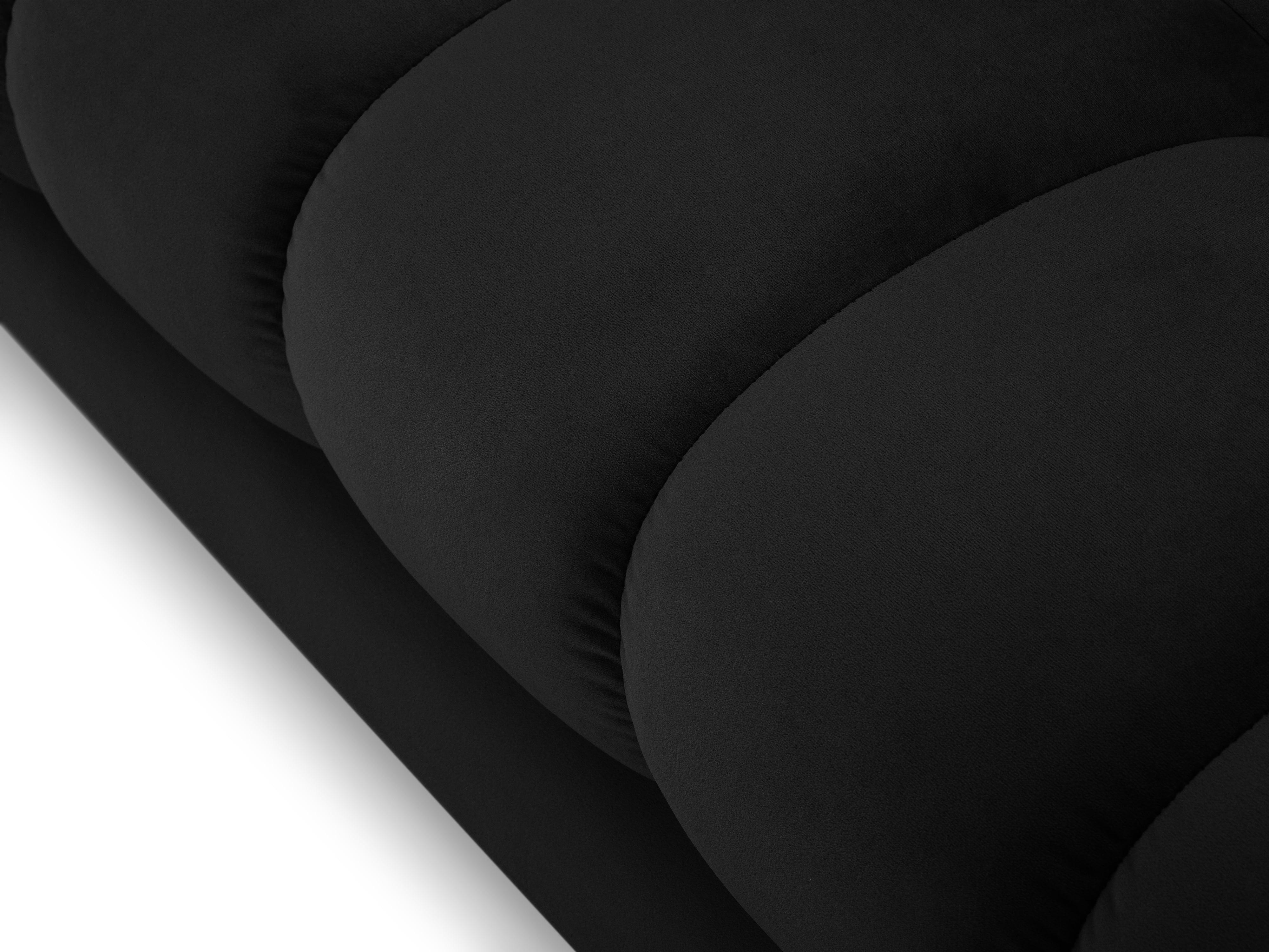 Narożnik aksamitny prawostronny BALI czarny z czarną podstawą Cosmopolitan Design Eye on Design