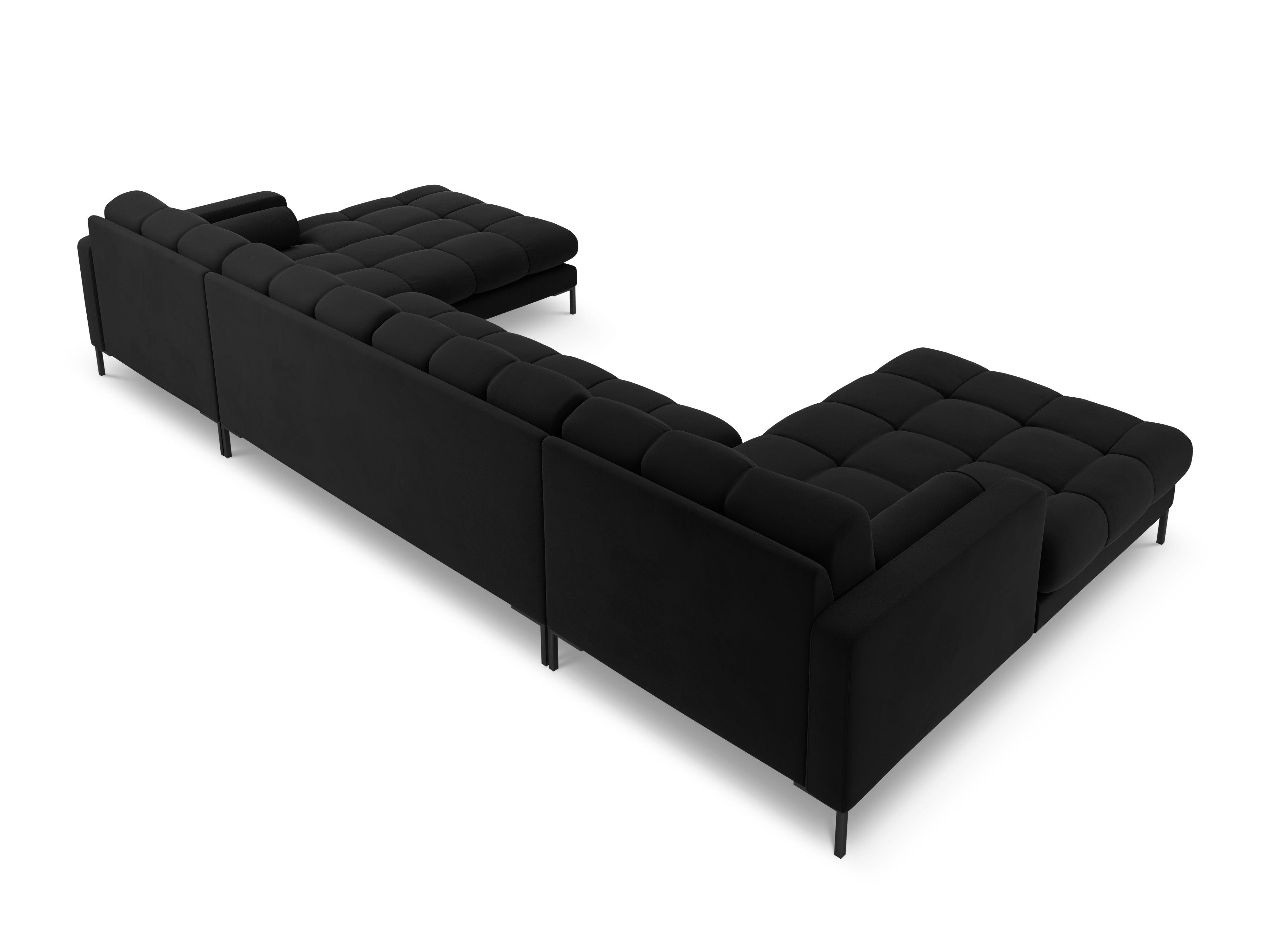 Narożnik aksamitny w kształcie U BALI czarny z czarną podstawą Cosmopolitan Design Eye on Design