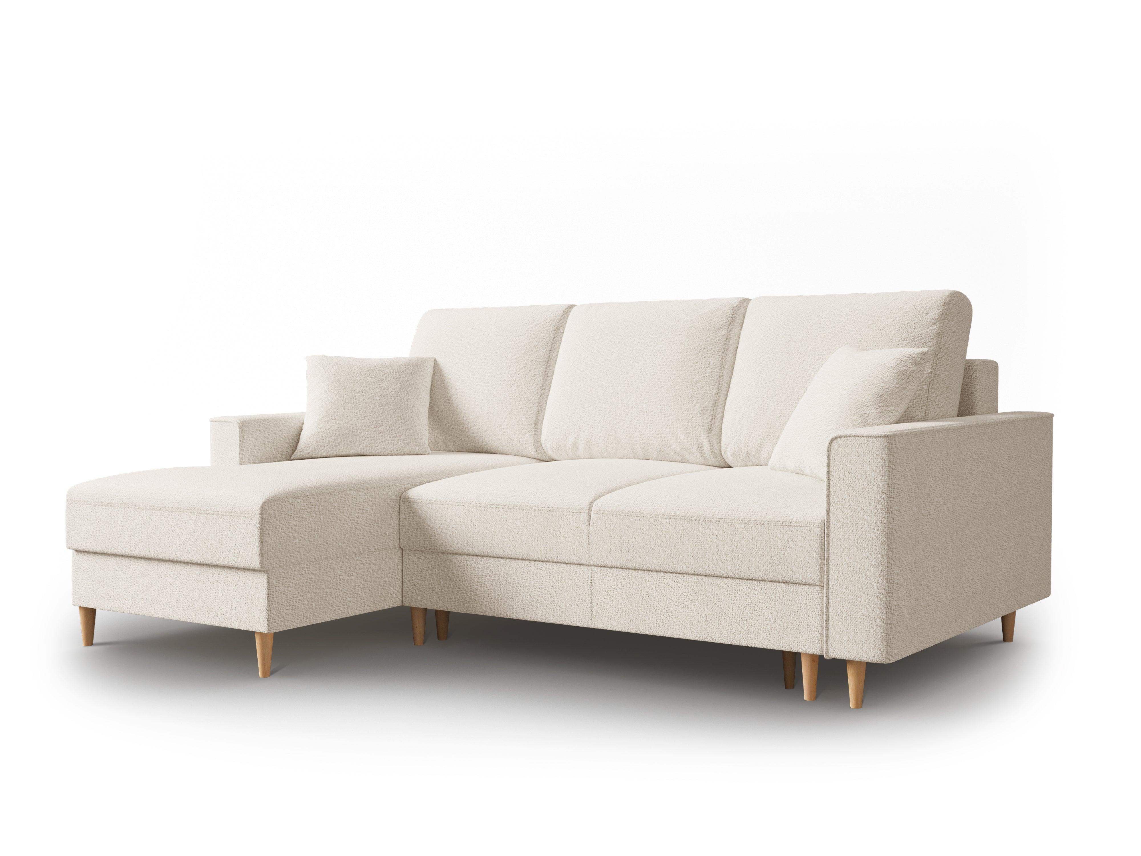 Narożnik lewostronny w tkaninie boucle z funkcją spania CARTADERA beżowy Mazzini Sofas Eye on Design