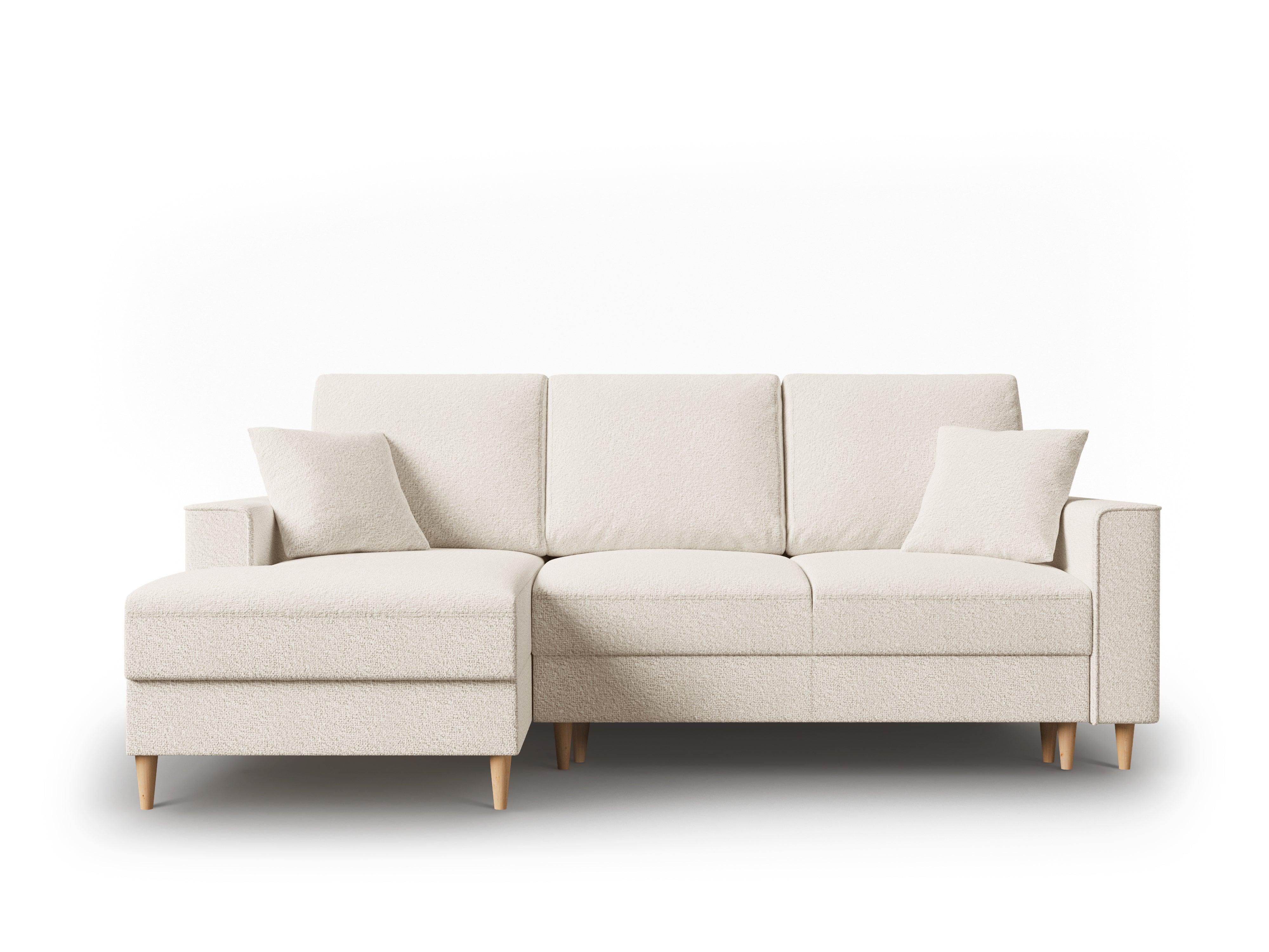Narożnik lewostronny w tkaninie boucle z funkcją spania CARTADERA beżowy Mazzini Sofas Eye on Design