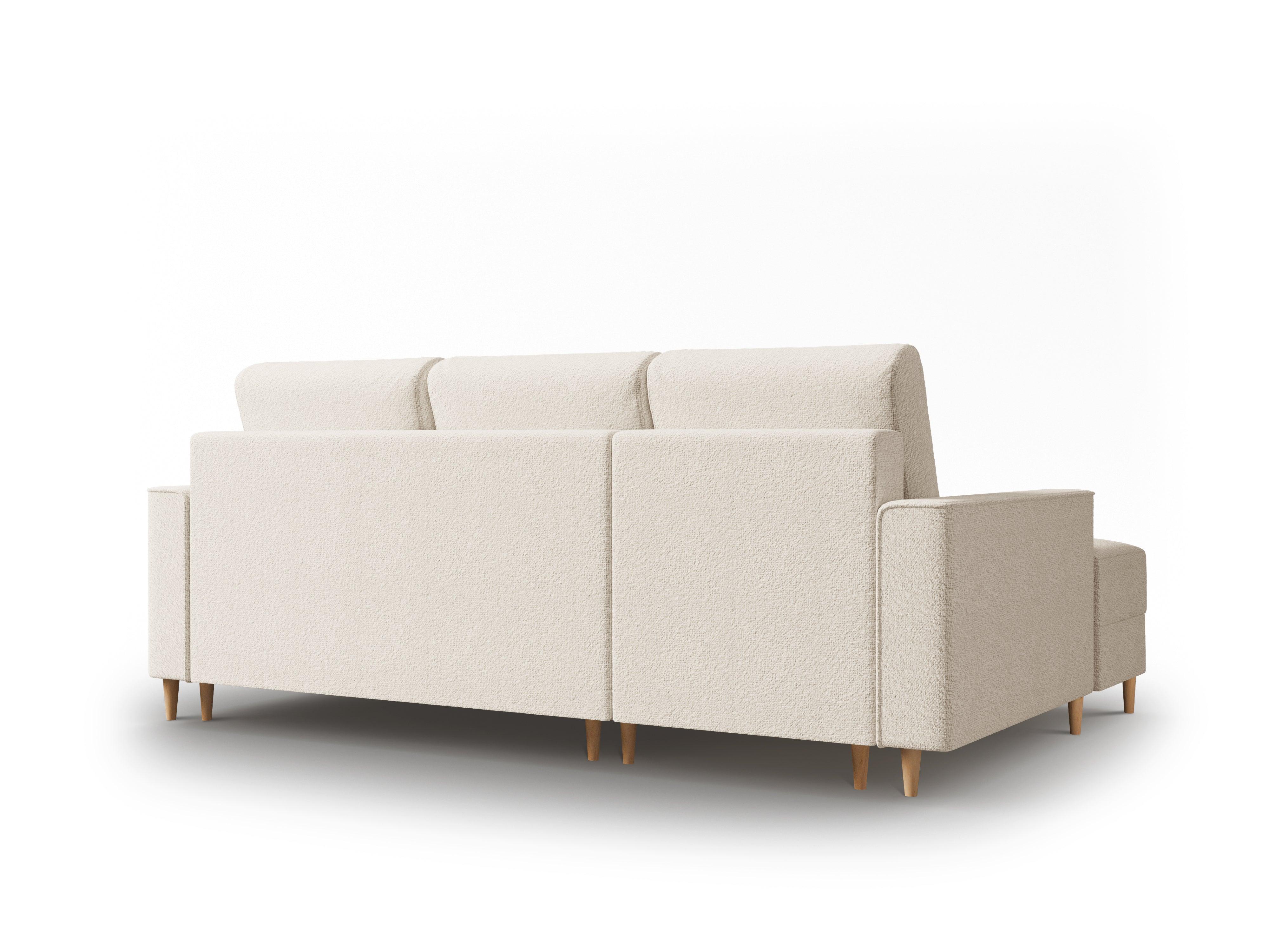 Narożnik lewostronny w tkaninie boucle z funkcją spania CARTADERA beżowy Mazzini Sofas Eye on Design