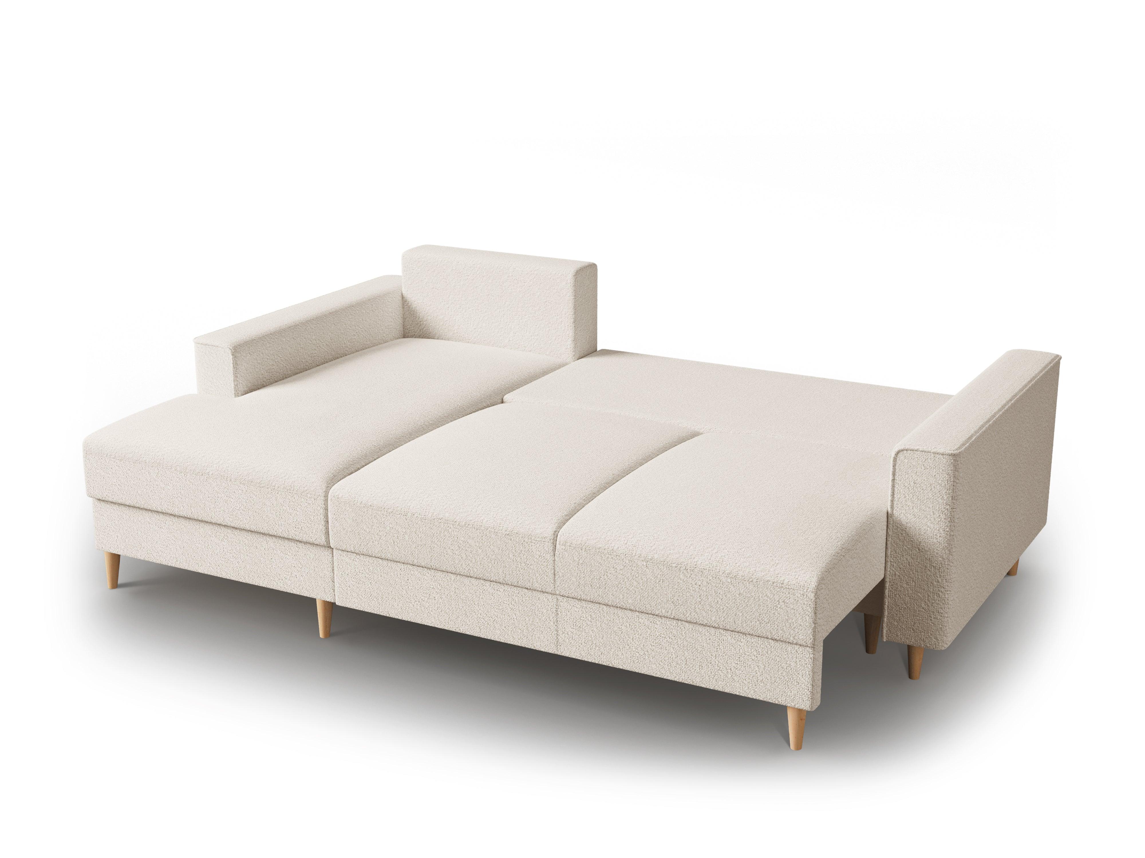 Narożnik lewostronny w tkaninie boucle z funkcją spania CARTADERA beżowy Mazzini Sofas Eye on Design