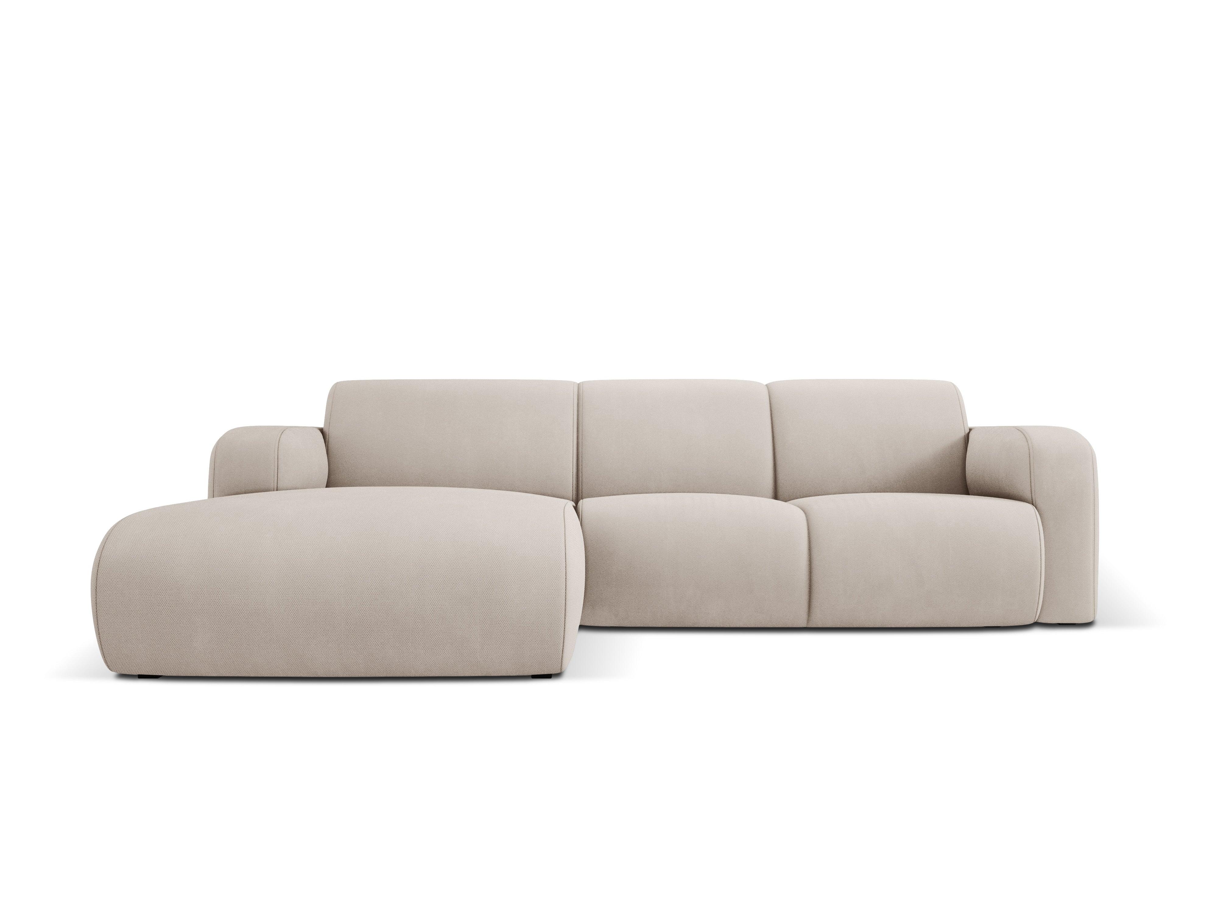 Narożnik lewostronny w tkaninie chenillowej 4-osobowy LOLA beżowy Windsor & Co Eye on Design