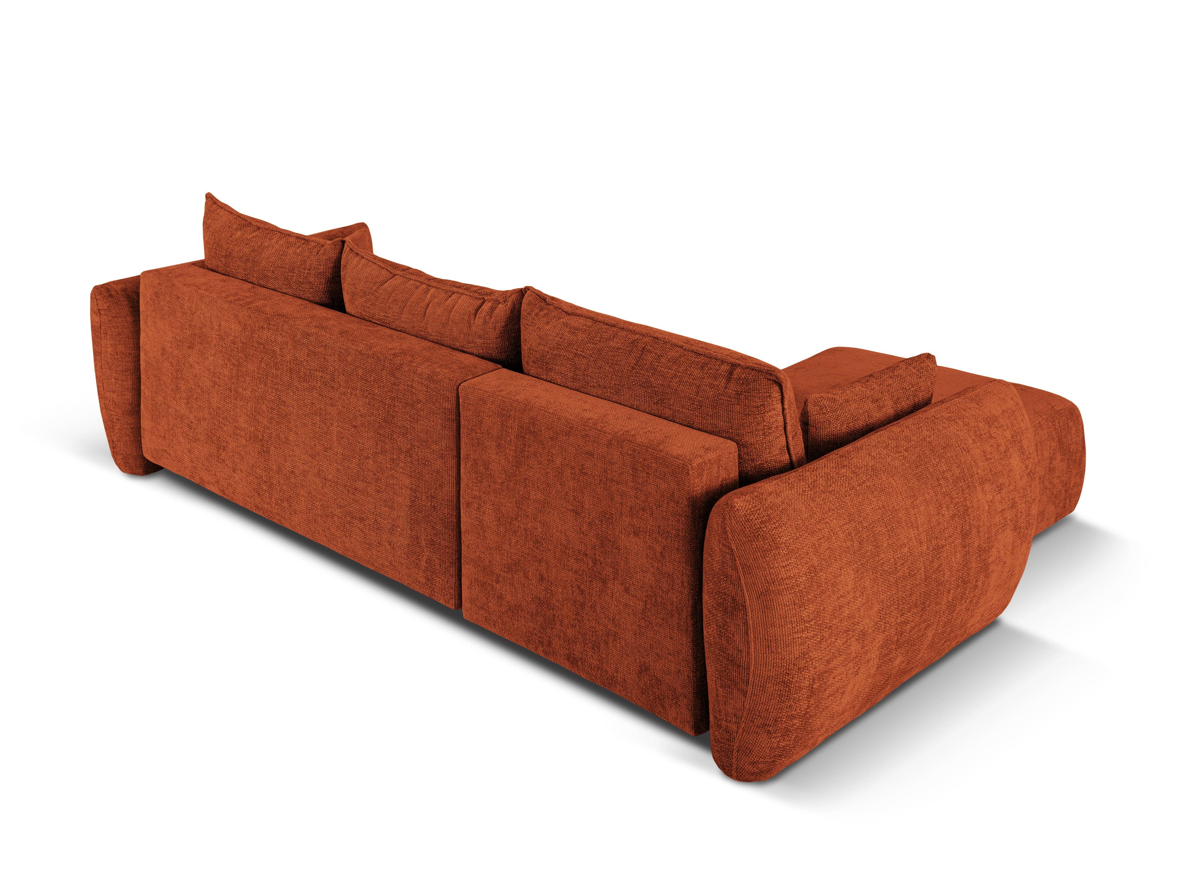 Narożnik lewostronny z funkcją spania MATERA terracotta szenil Cosmopolitan Design Eye on Design