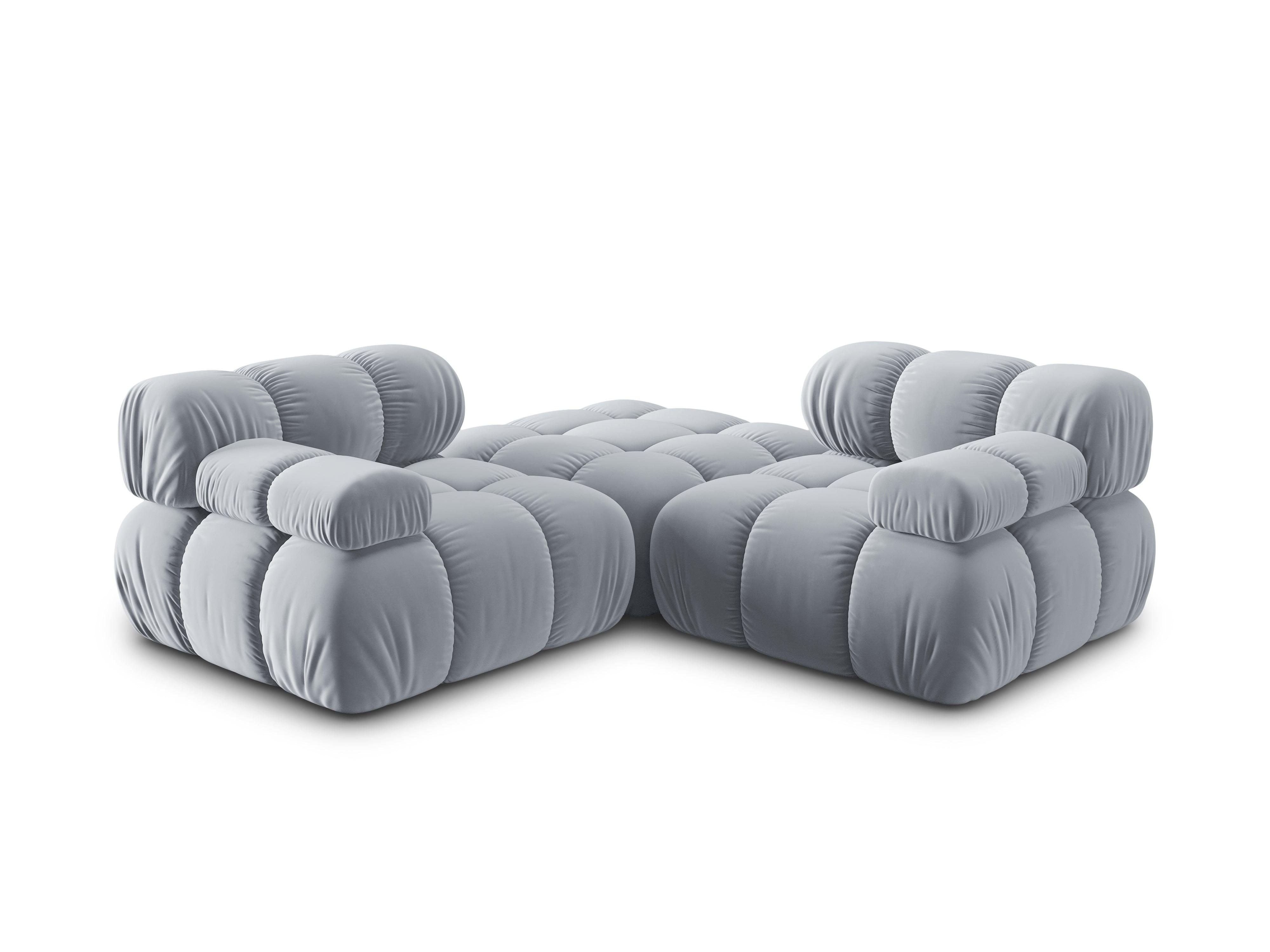 Narożnik modułowy aksamitny 3-osobowy TROPEA jasnoniebieski Milo Casa Eye on Design