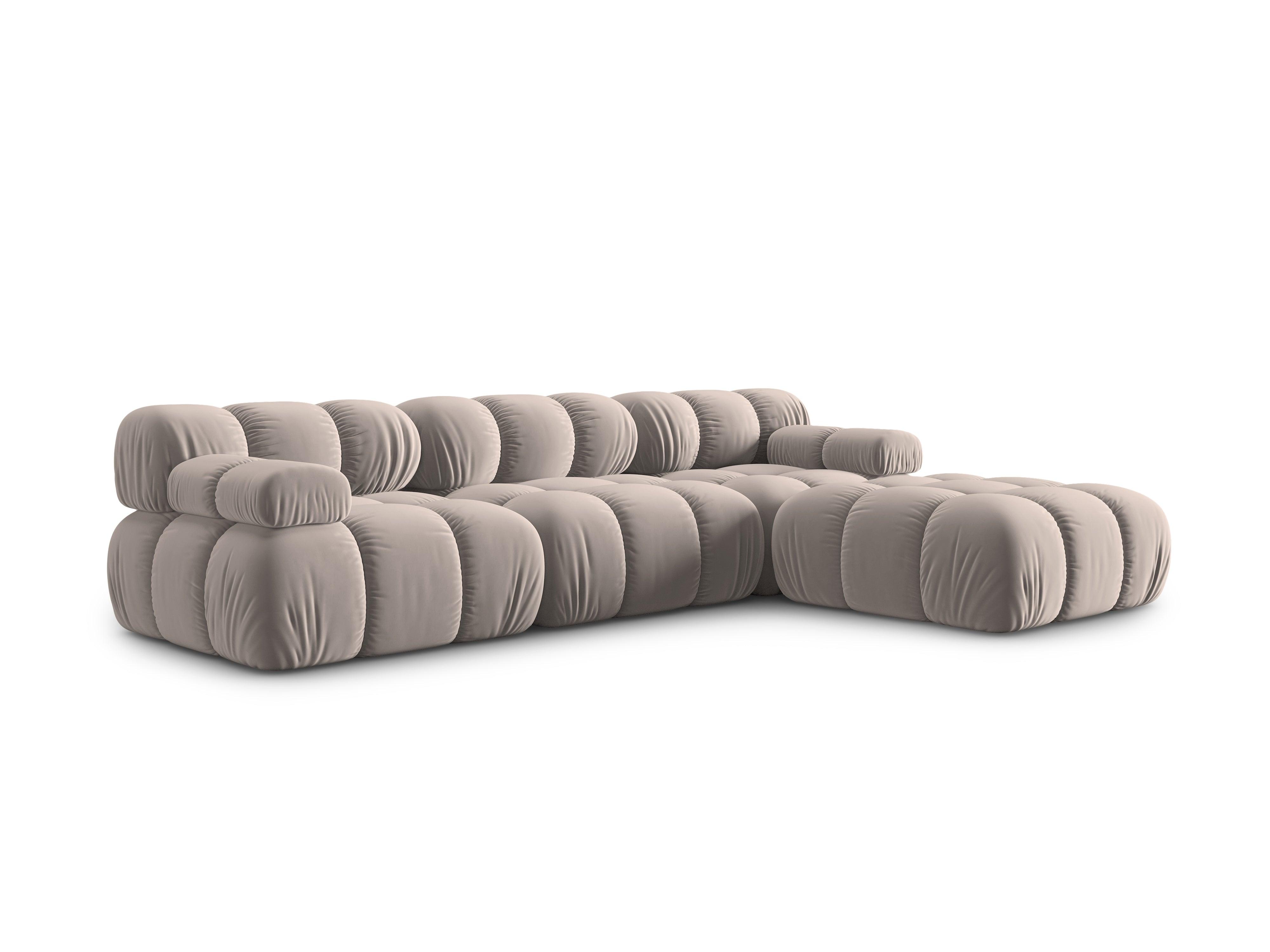 Narożnik modułowy aksamitny 4-osobowy TROPEA cappuccino Milo Casa Eye on Design